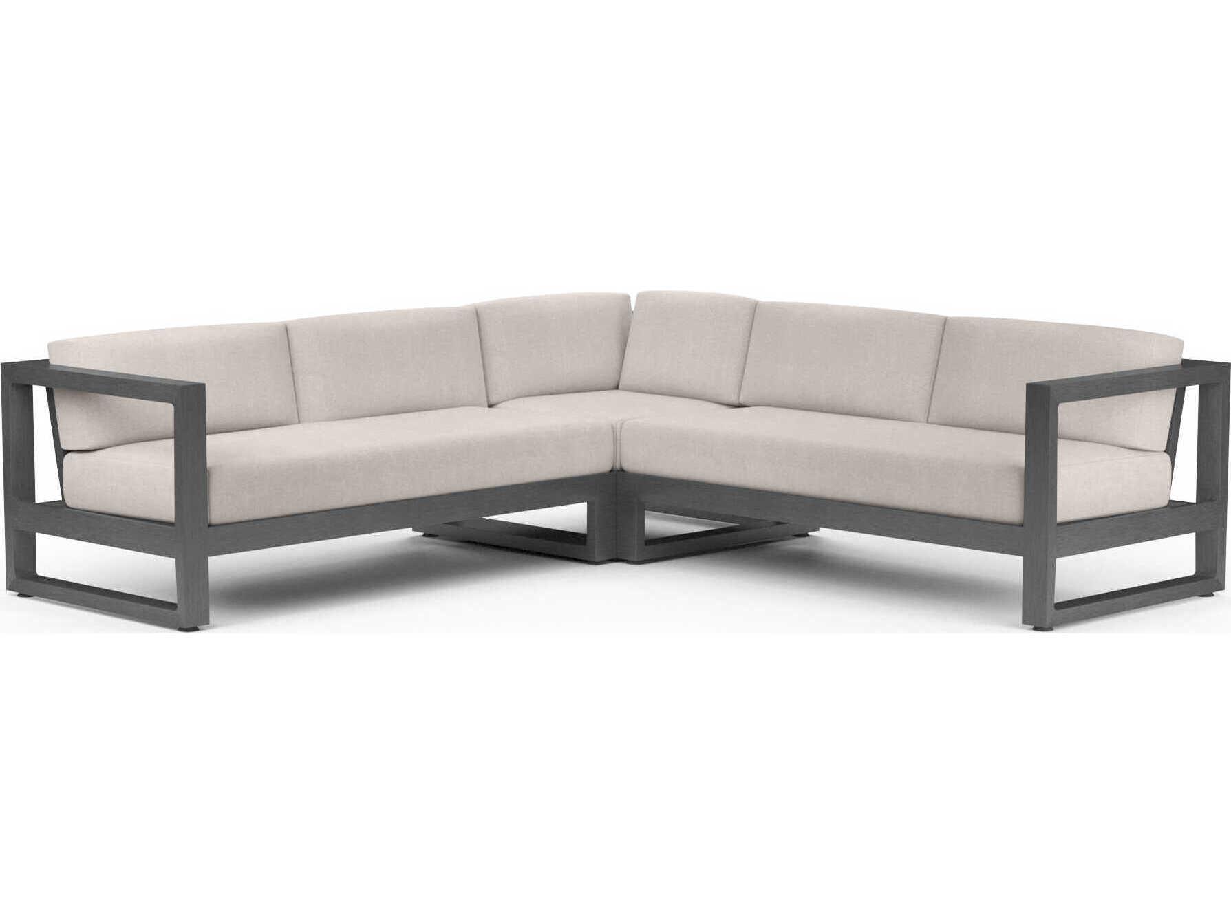 Sunset West Redondo Slate Aluminum Cushion Sofa