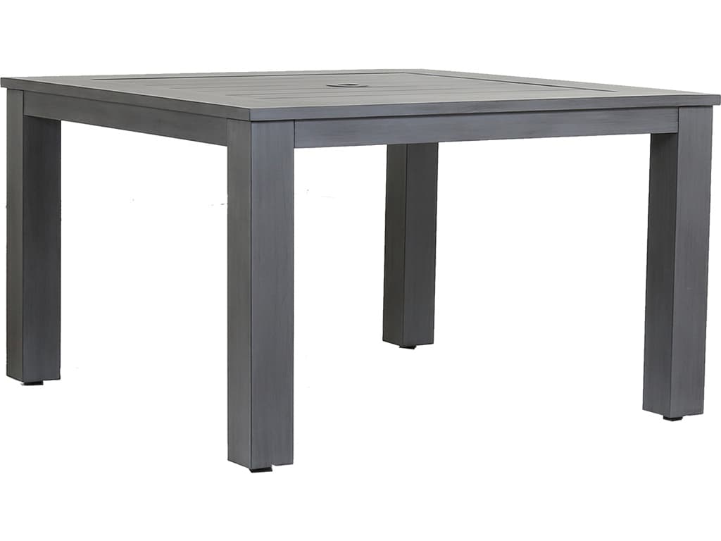 Sunset West Redondo Aluminum Square Outdoor Dining Table with Umbrella Hole
