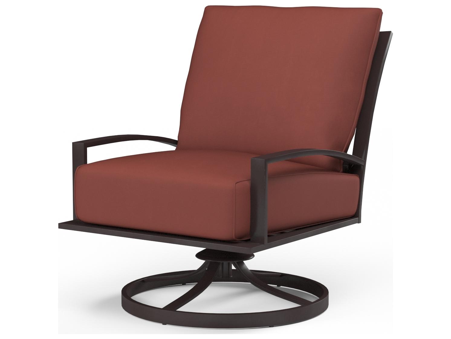 Sunset West La Jolla Aluminum Espresso Swivel Patio Lounge Chair