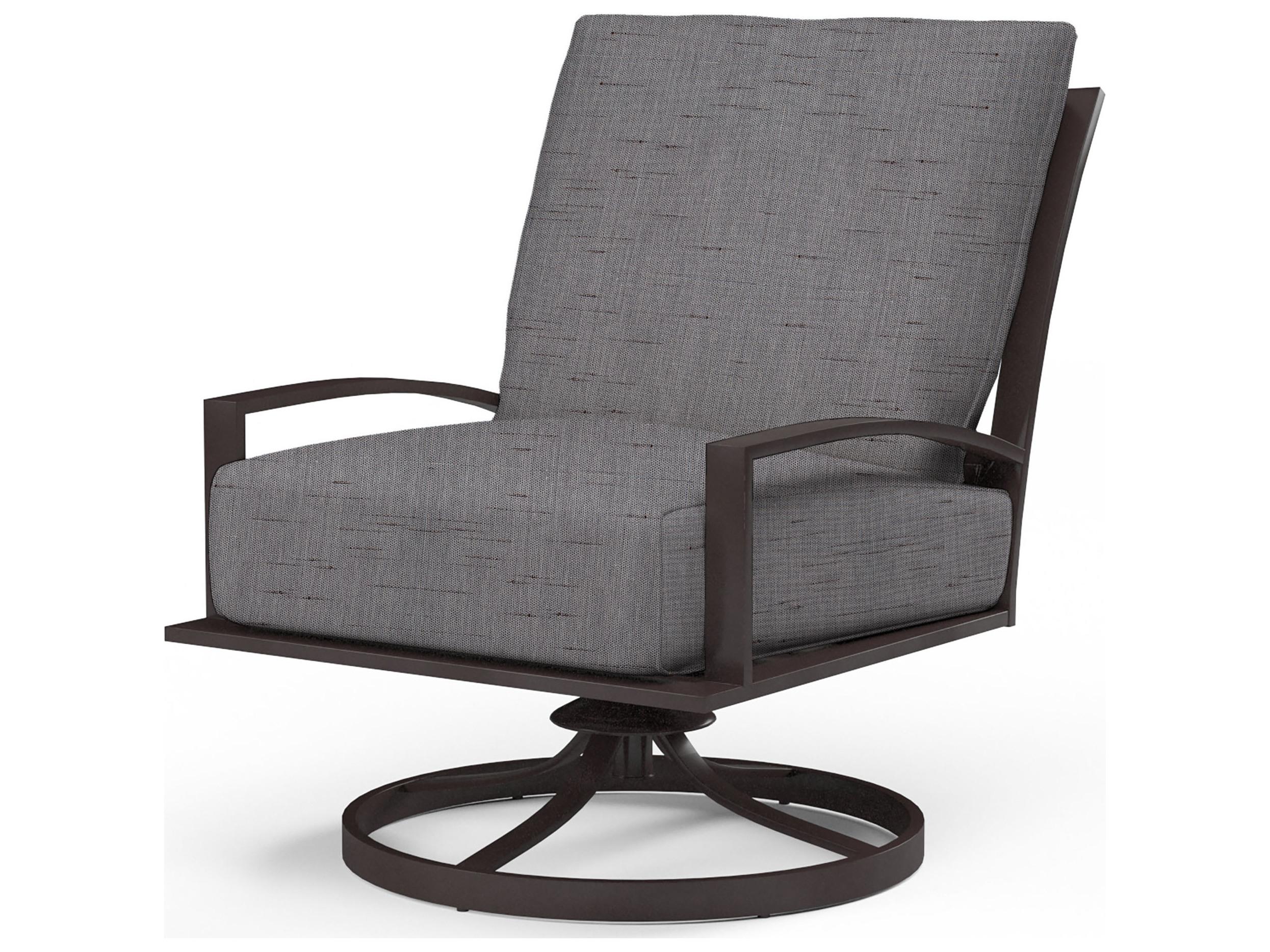 Sunset West La Jolla Aluminum Espresso Swivel Patio Lounge Chair