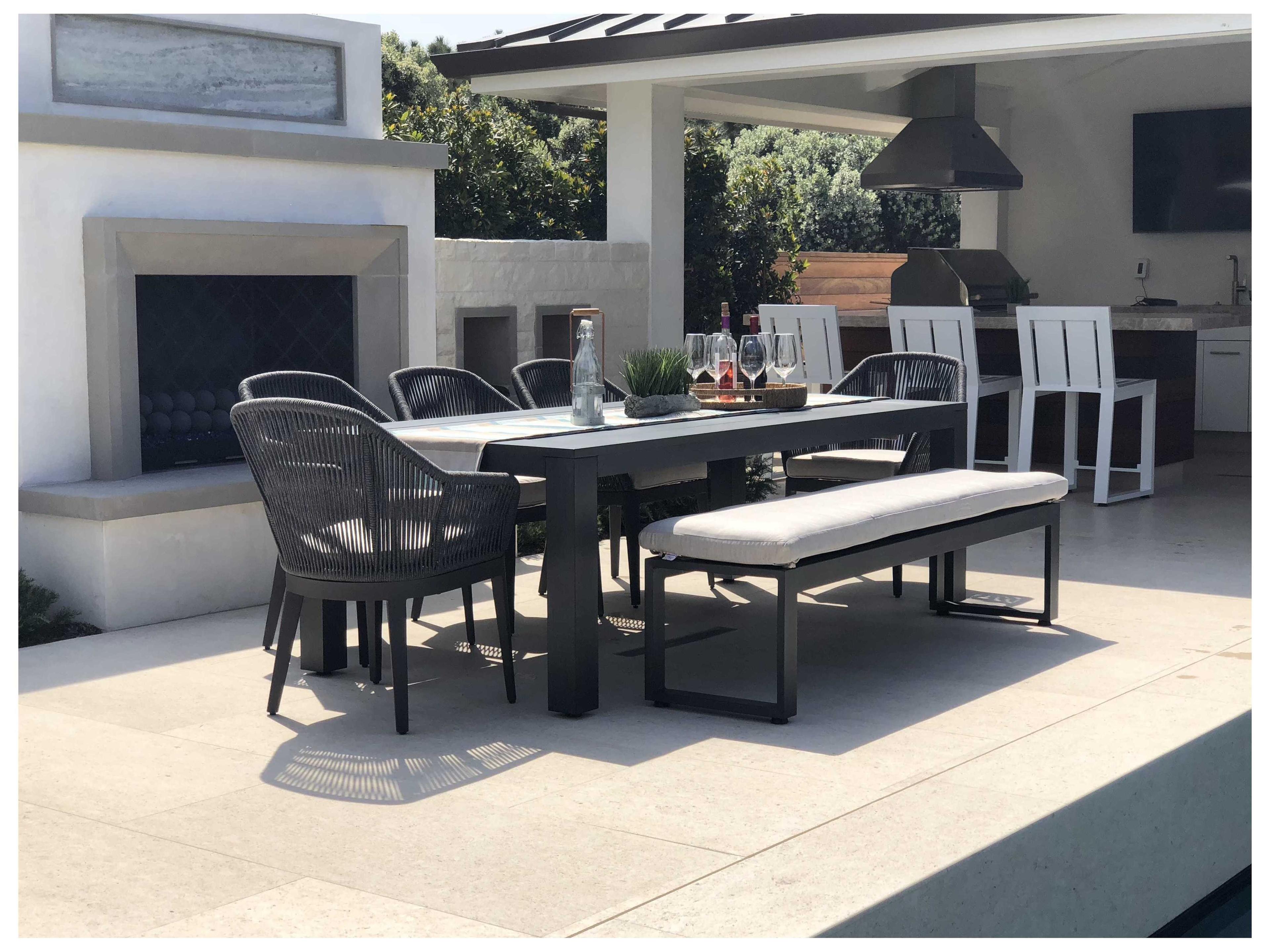 Sunset West Milano Slate Aluminum Cushion Dining Chair