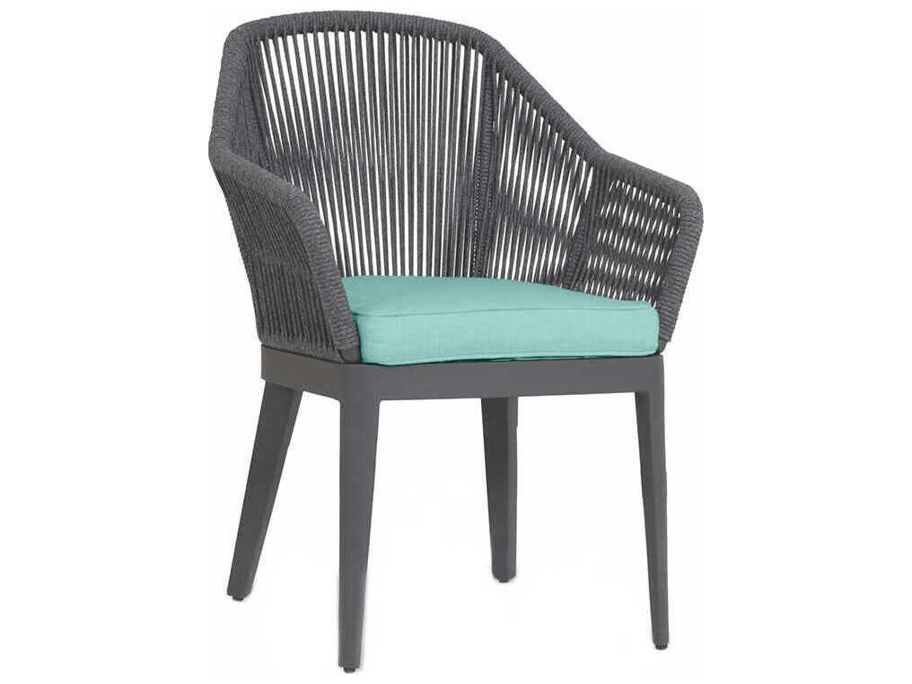 Sunset West Milano Slate Aluminum Cushion Dining Chair