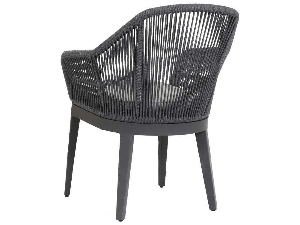 Sunset West Milano Charcoal Rope Cushion Outdoor Patio Dining Chair