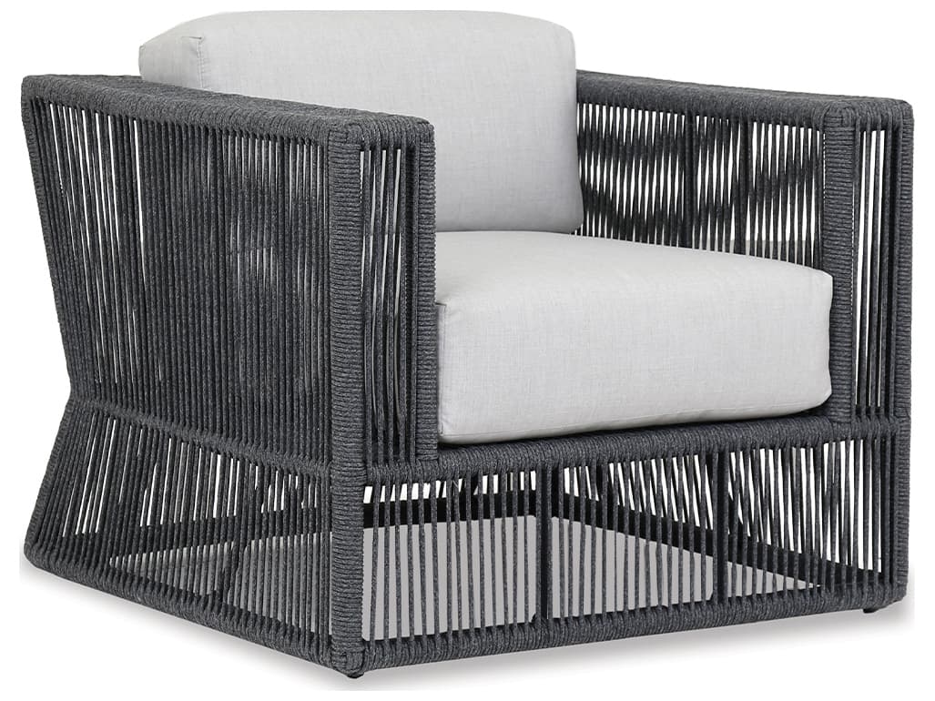 Sunset West Milano Woven Rope Outdoor Lounge Chair in Echo Ash