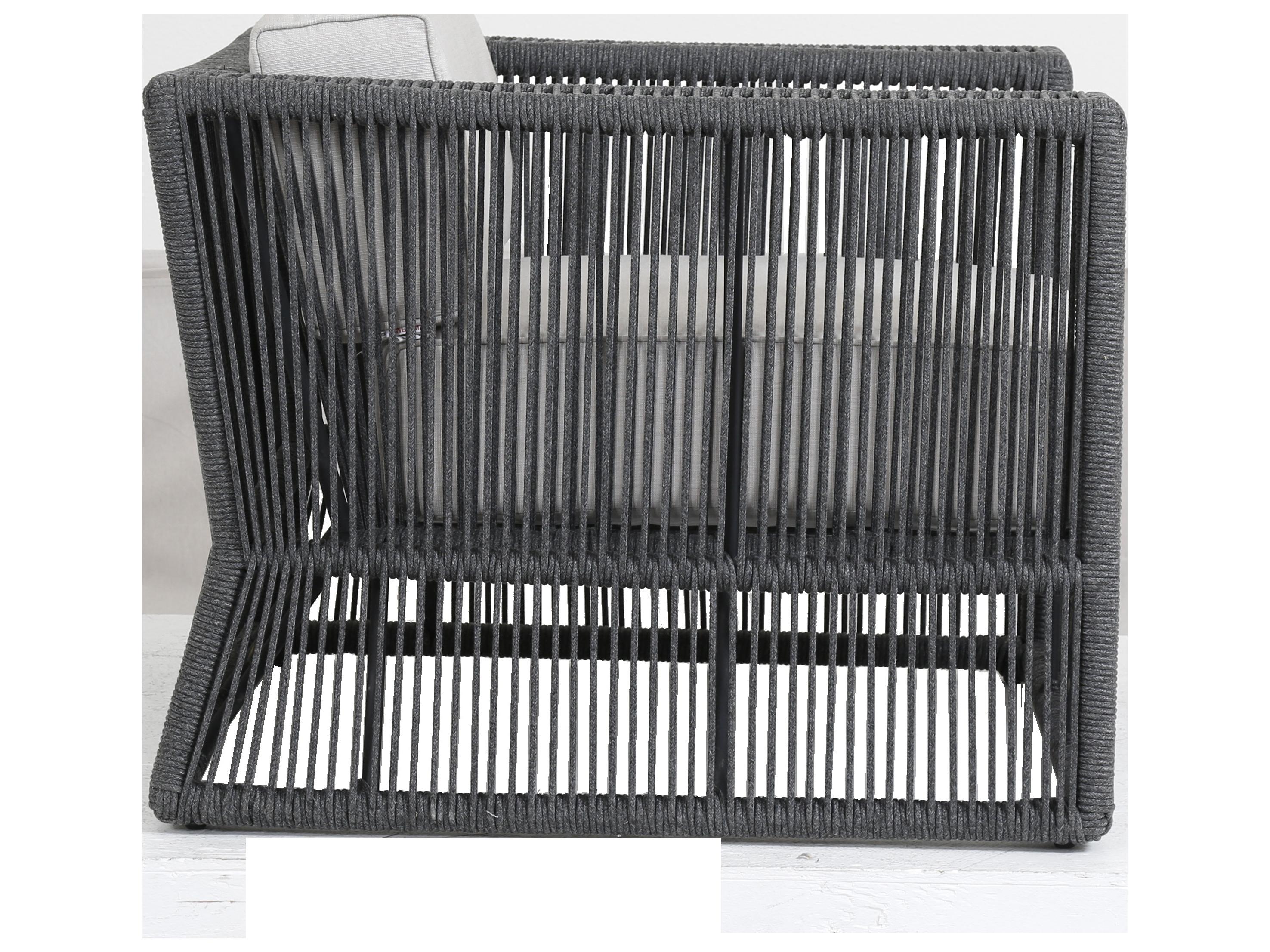 Sunset West Milano Woven Rope Outdoor Lounge Chair in Echo Ash