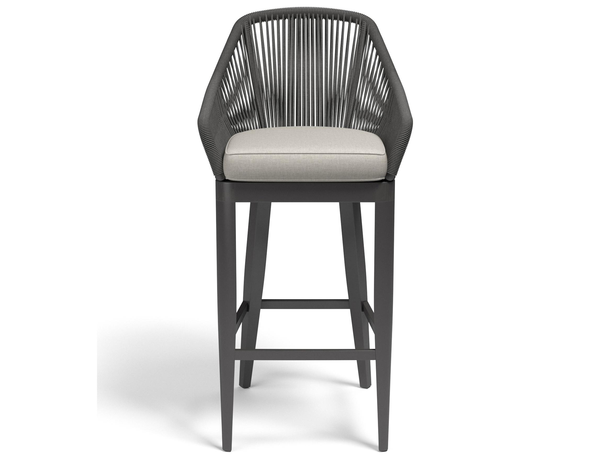 Sunset West Milano Rope Outdoor Patio Bar Stool in Echo Ash