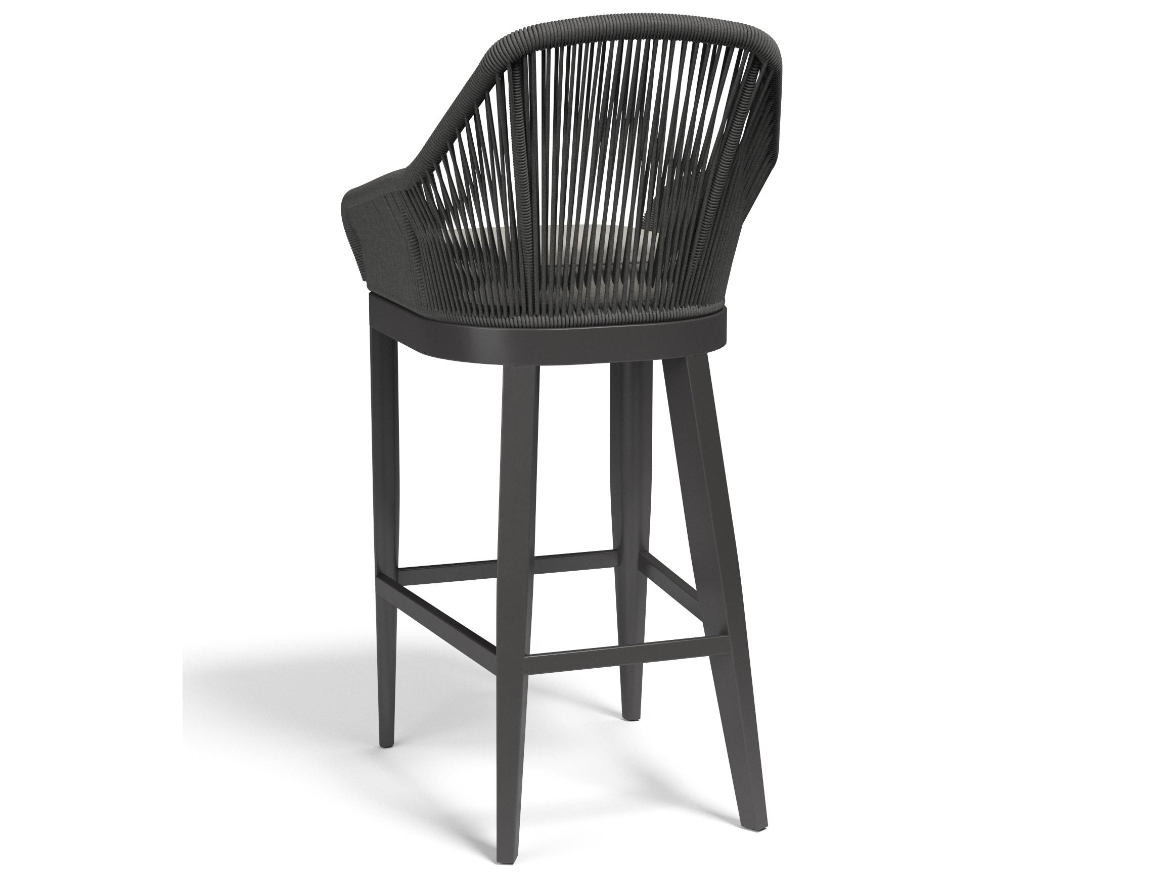 Sunset West Milano Rope Outdoor Patio Bar Stool in Echo Ash