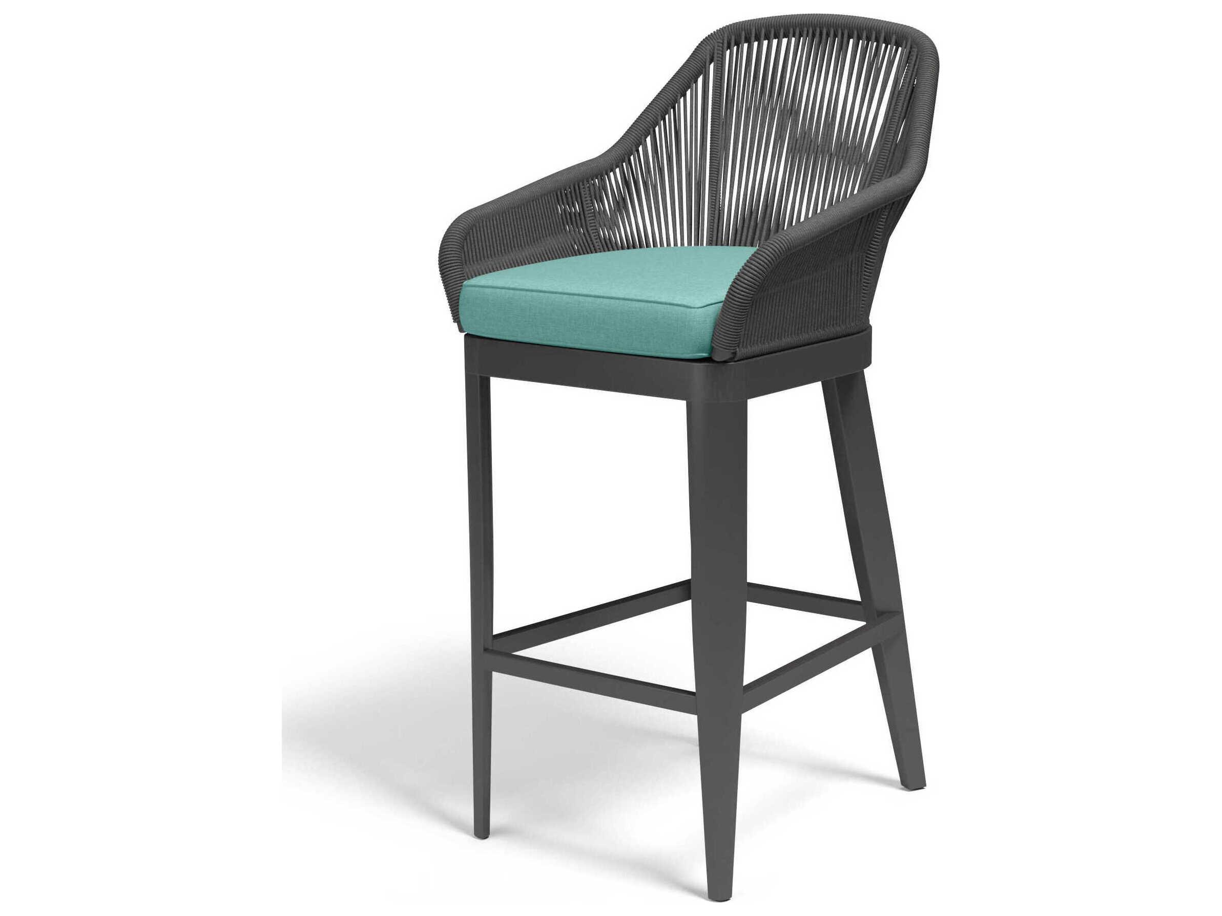 Sunset West Milano Slate Rope Cushion Bar Stool
