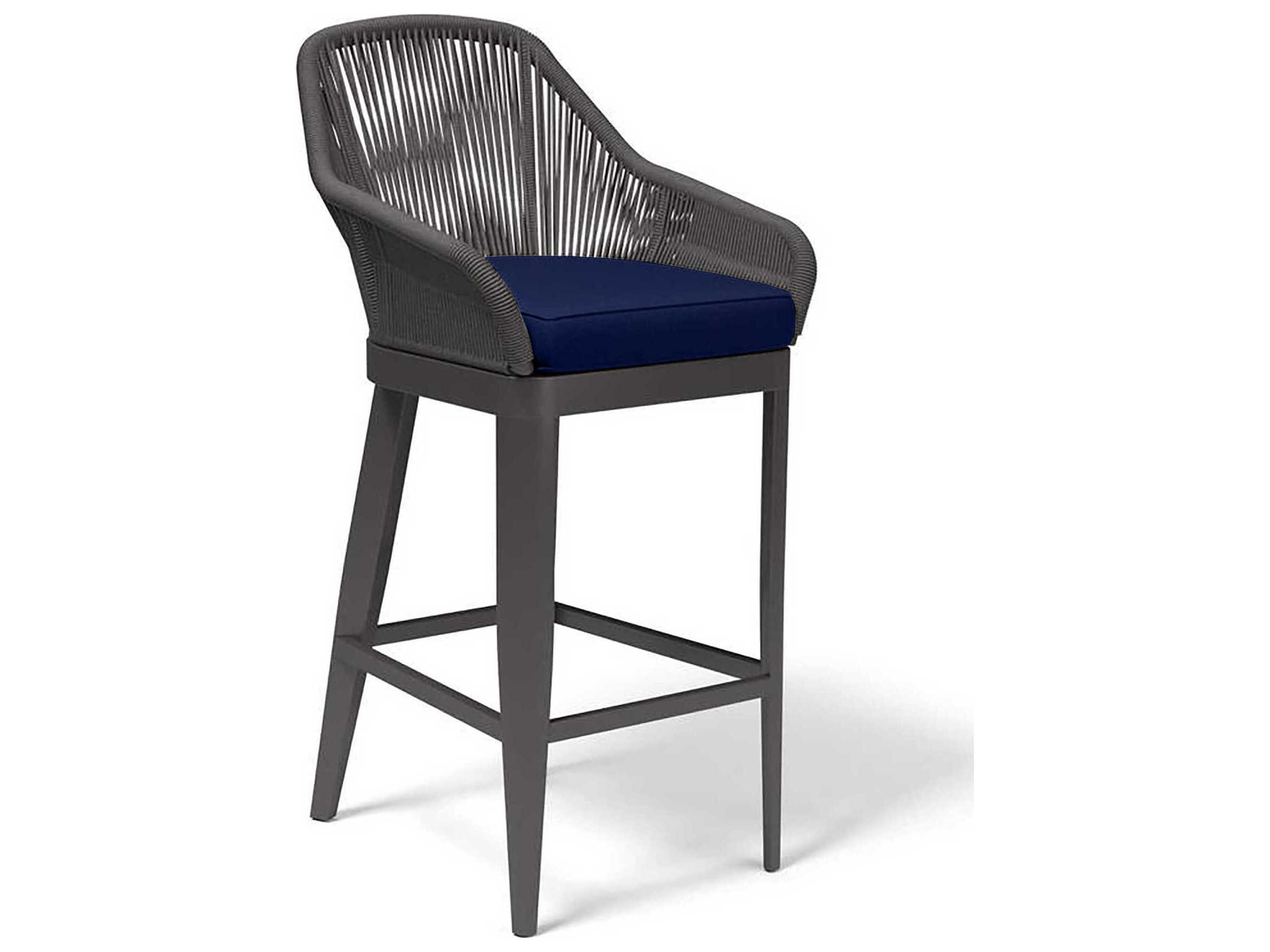 Sunset West Milano Slate Rope Cushion Bar Stool