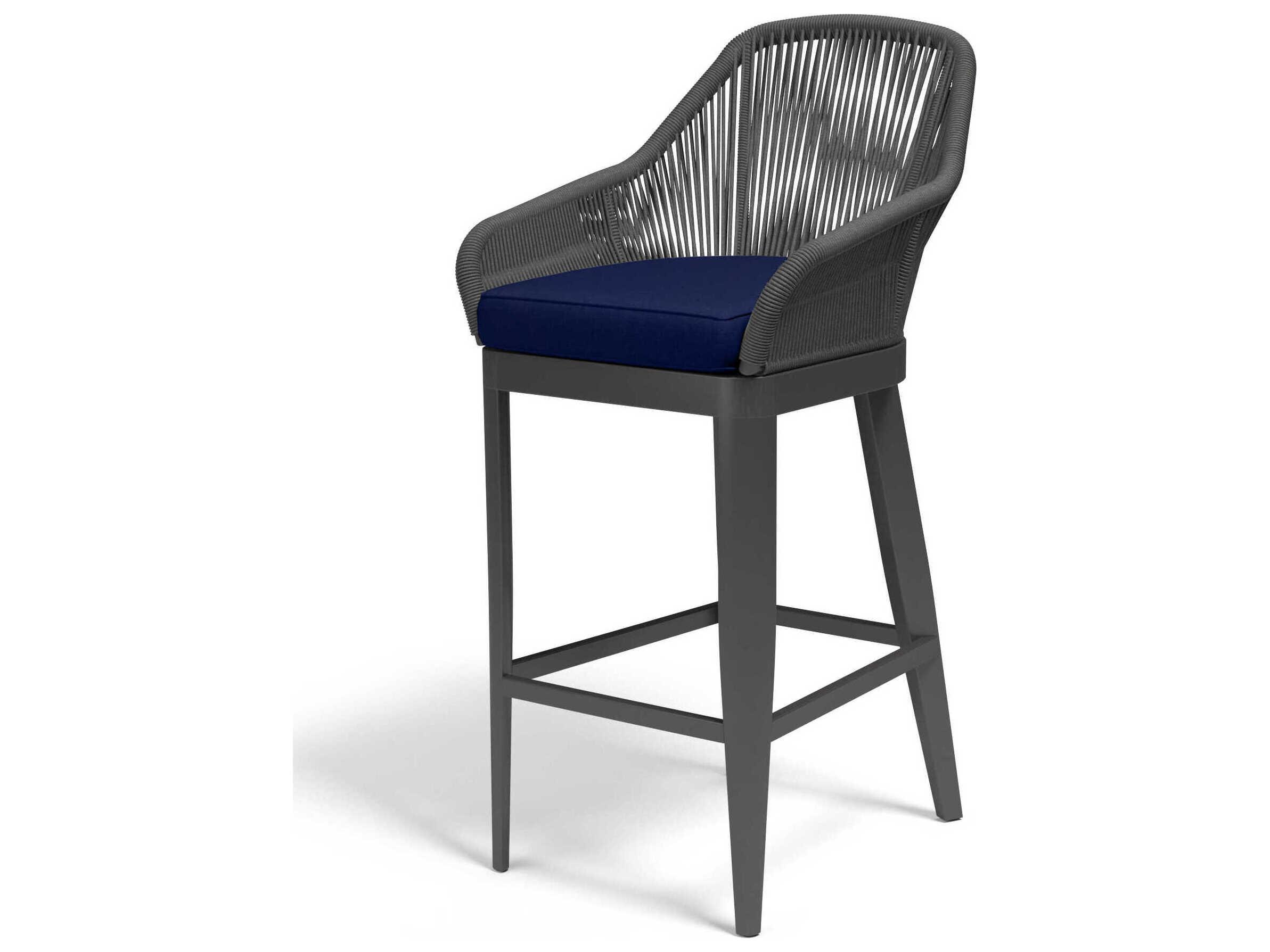 Sunset West Milano Slate Rope Cushion Bar Stool