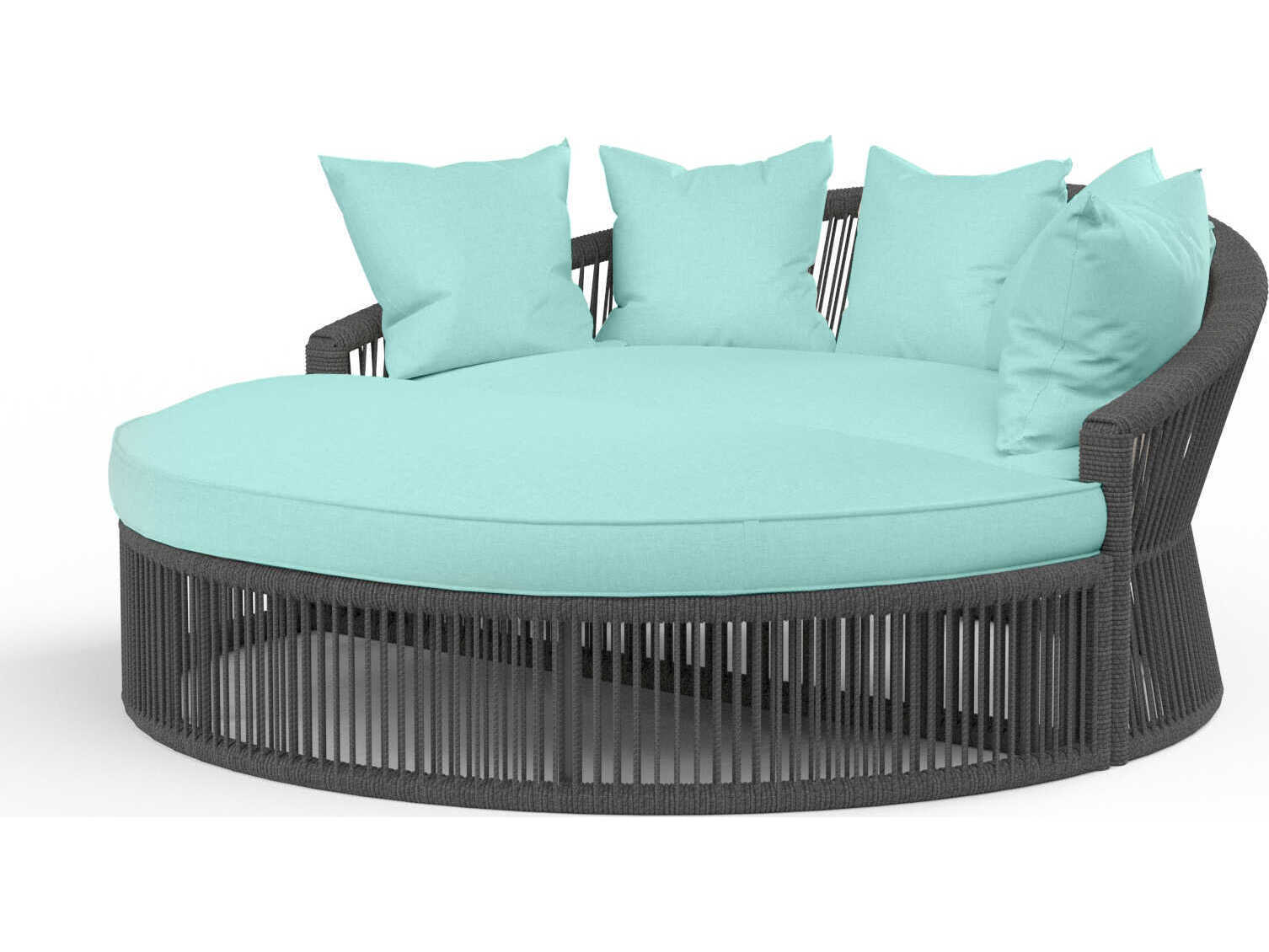 Sunset West Milano Slate Rope Cushion Lounge Bed