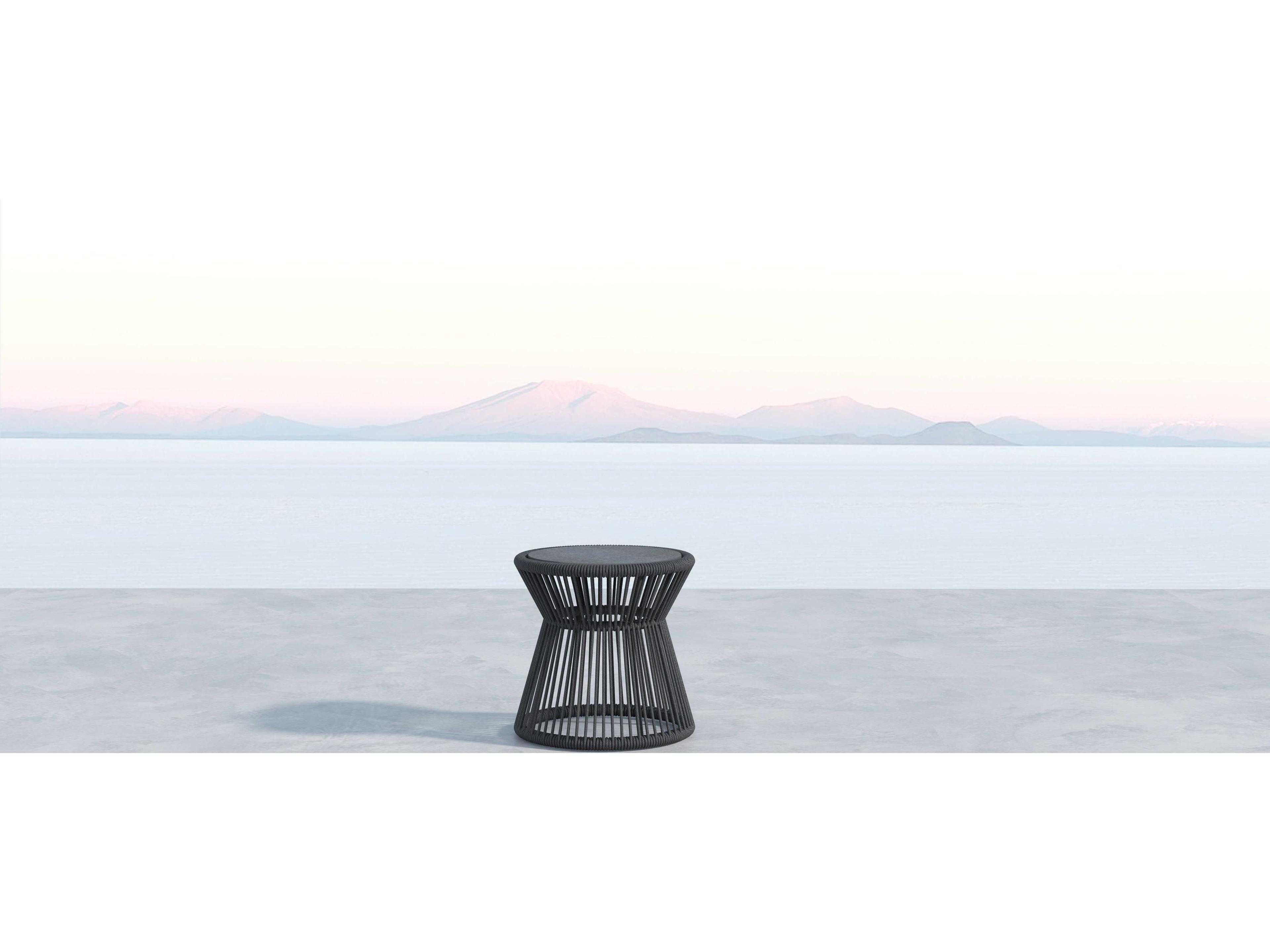 Sunset West Milano Grays Rope Round End Table
