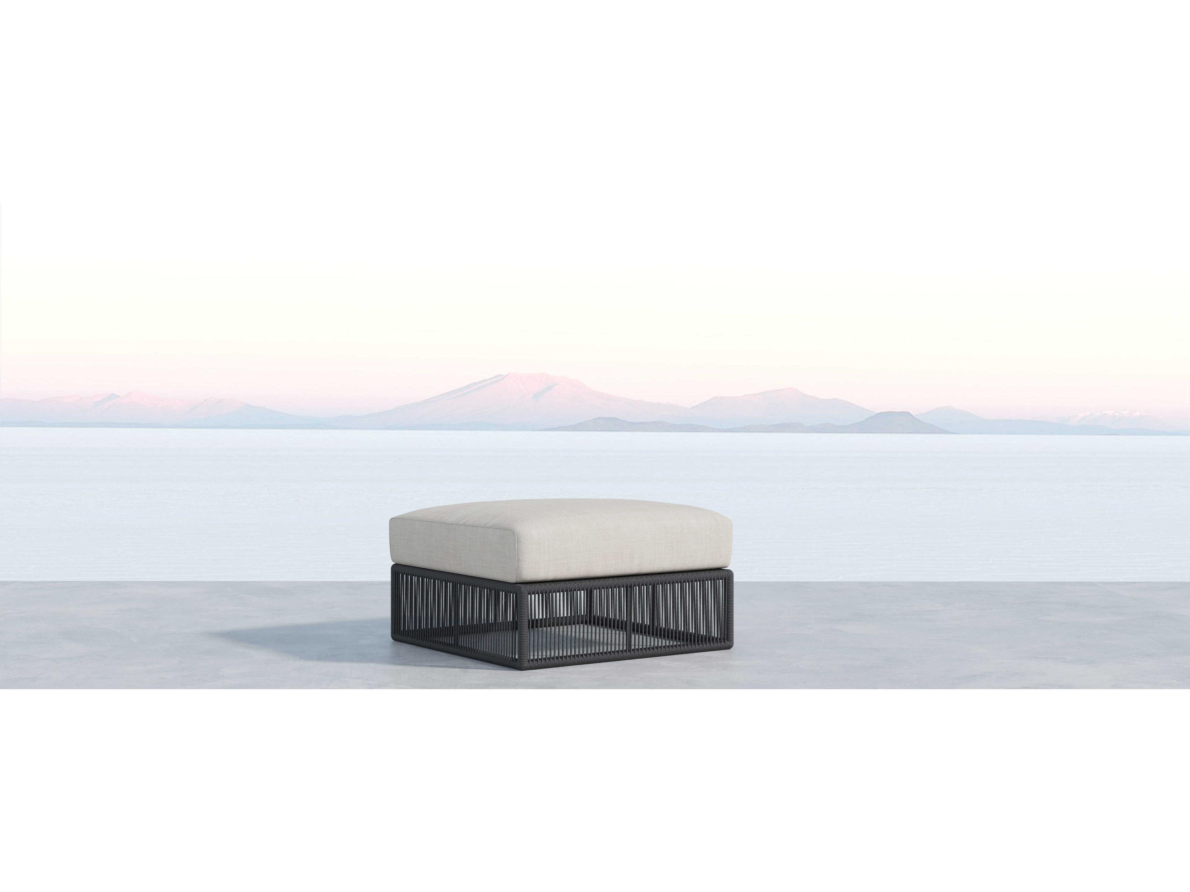 Sunset West Milano Slate Rope Cushion Ottoman