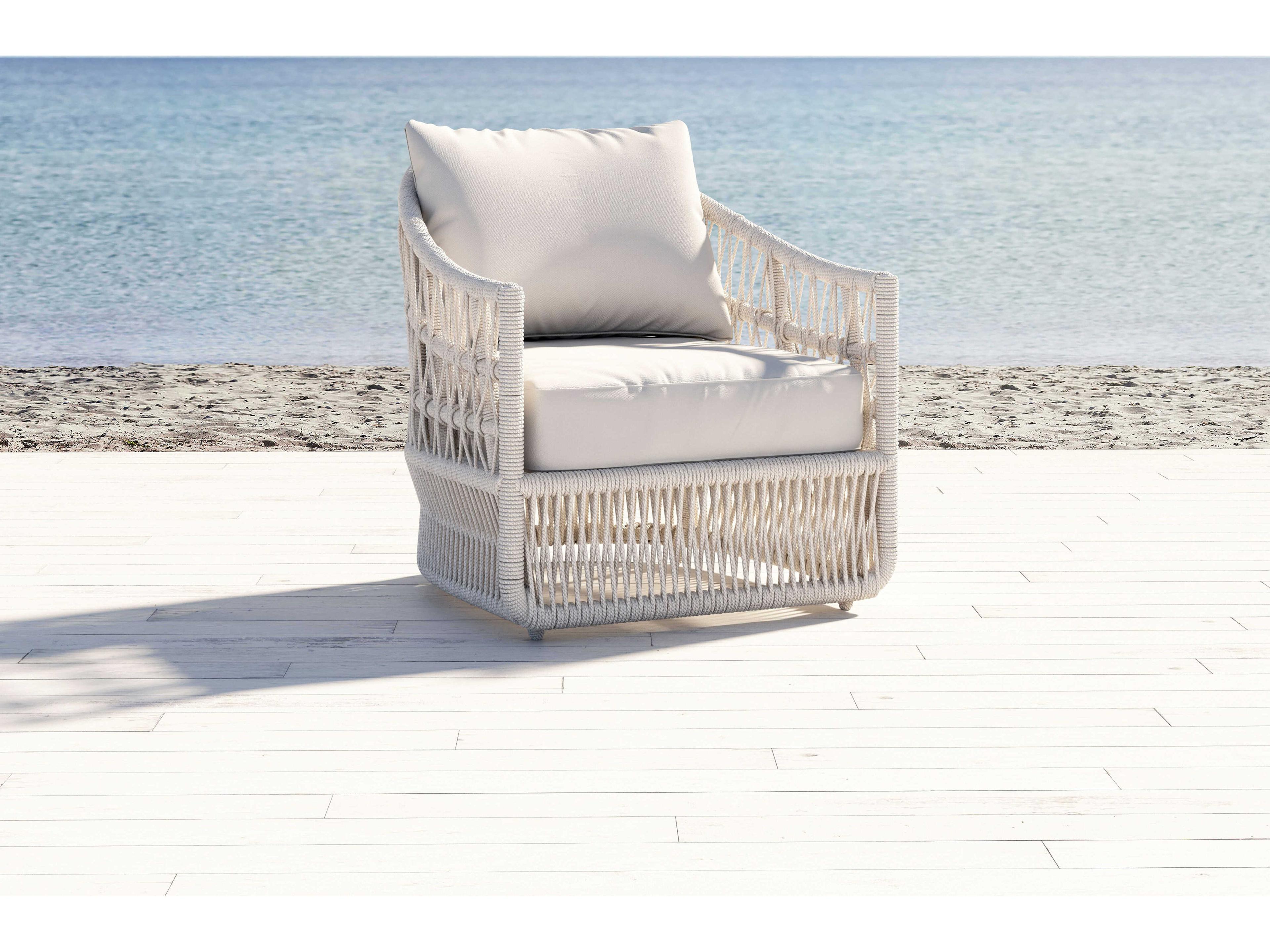 Sunset West Dana Natural Rope Cushion Lounge Chair