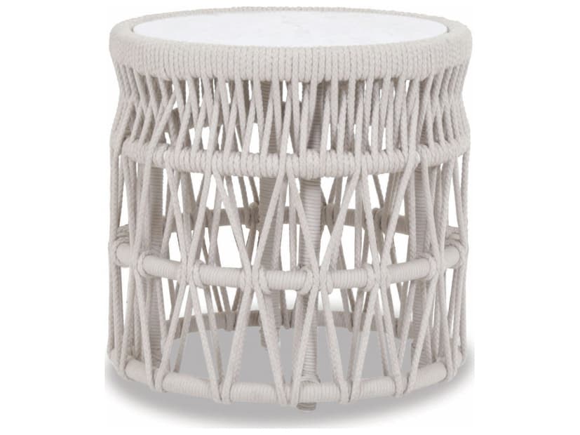 Sunset West Dana Rope Round Outdoor Patio End Table