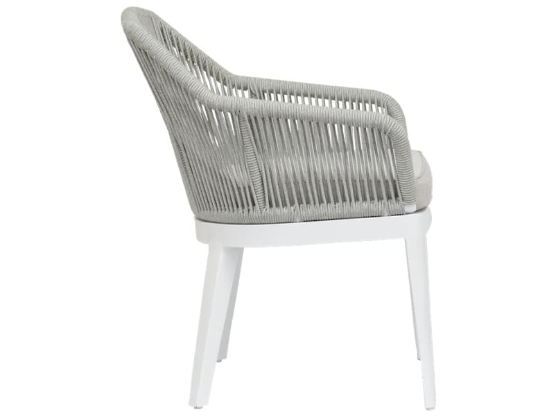 Sunset West Miami Rope Cushion Outdoor Dining Chair in Echo Ash