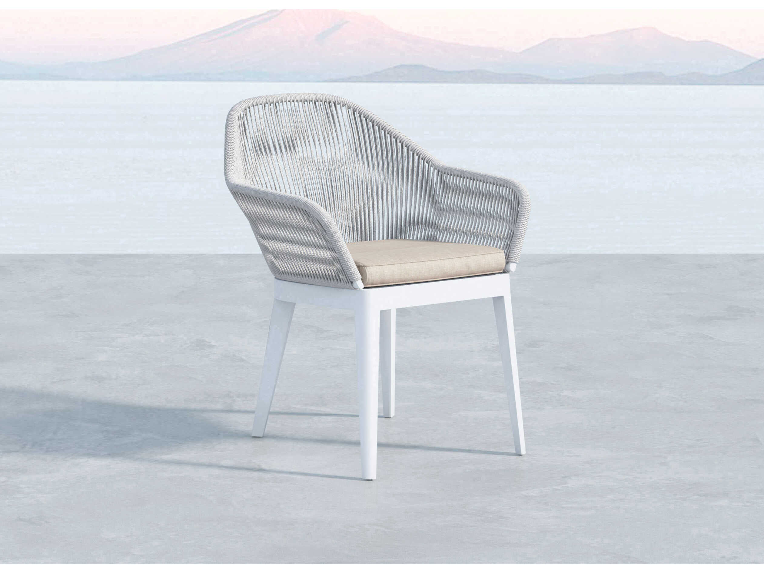 Sunset West Miami Frost Rope Cushion Dining Chair