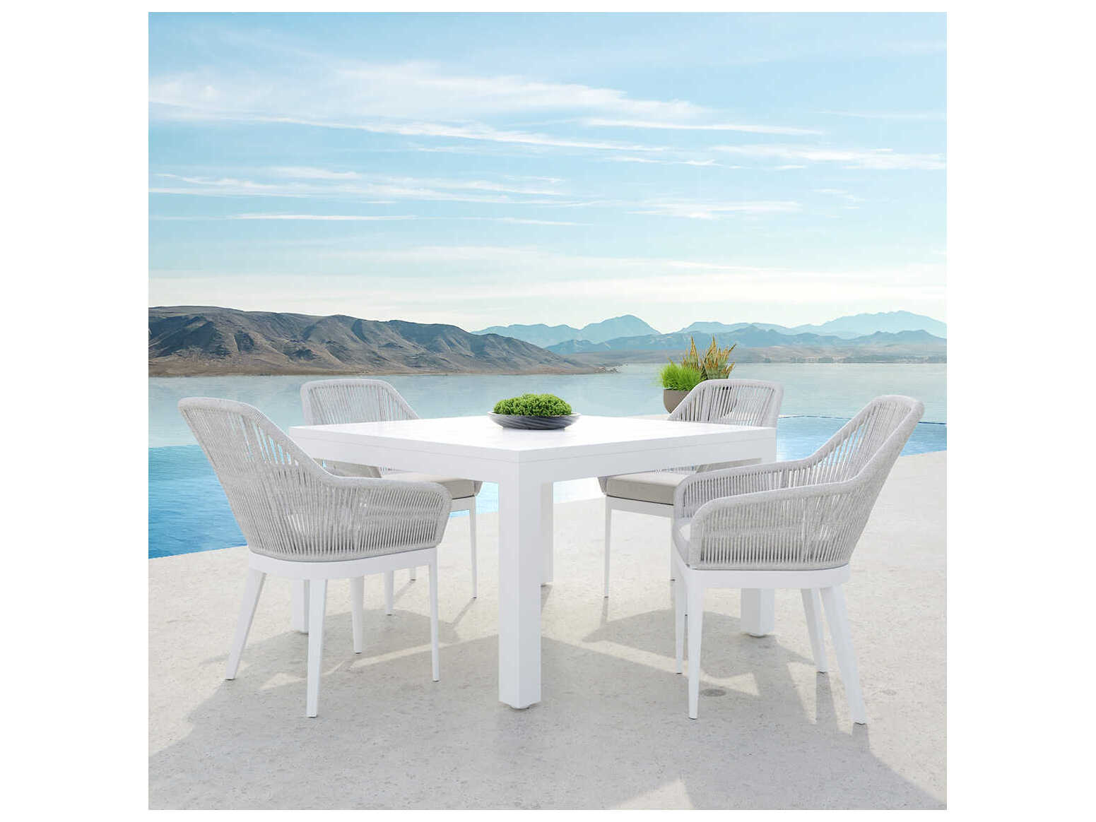 Sunset West Miami Frost Rope Cushion Dining Chair