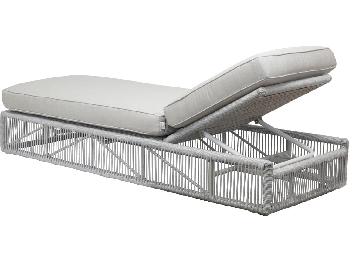 Sunset West Miami Rope Cushion Outdoor Patio Chaise Lounge in Echo Ash