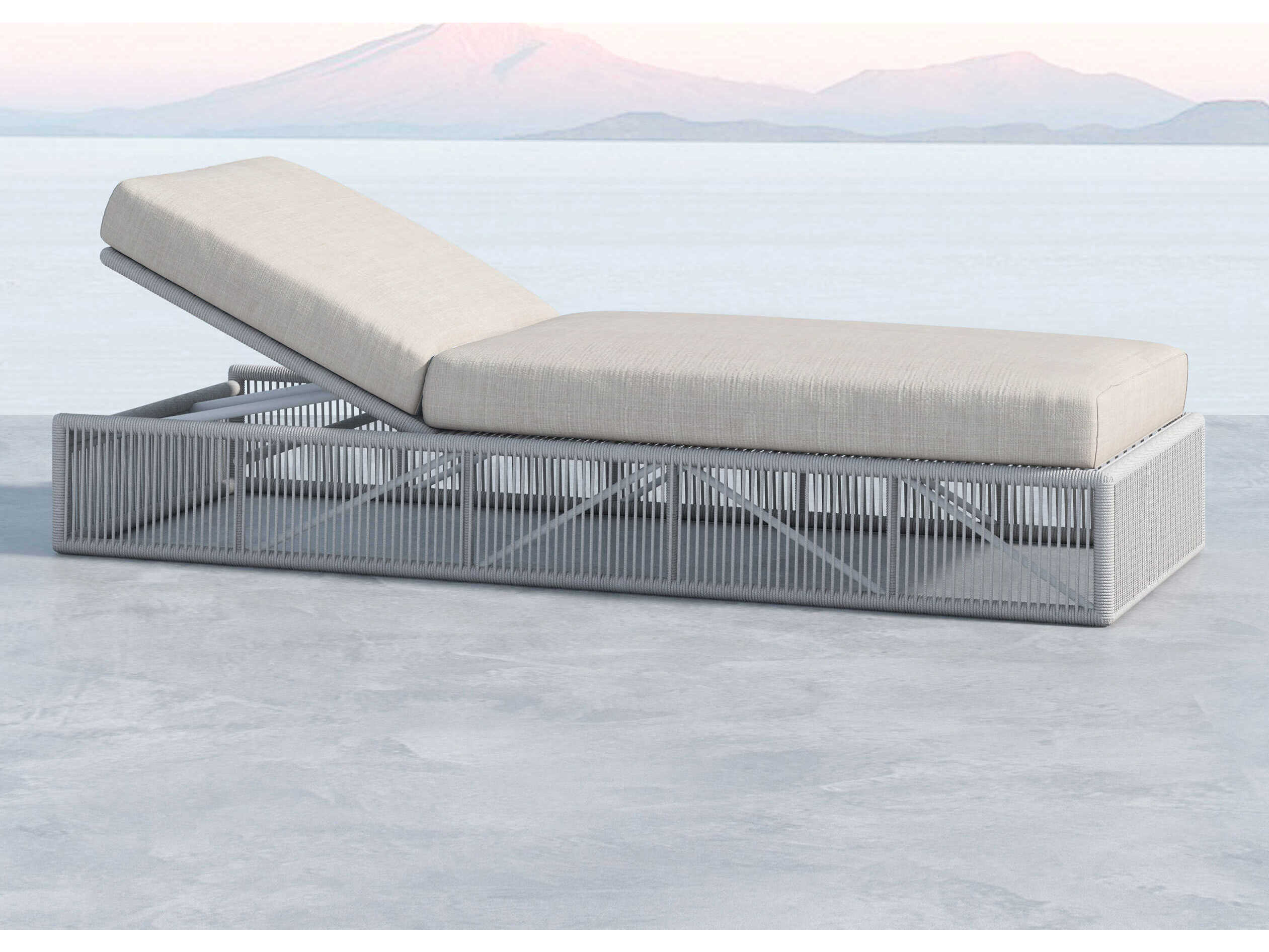 Sunset West Miami Frost Rope Cushion Chaise Lounge
