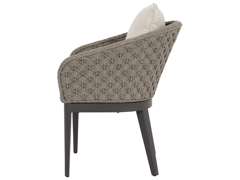 Sunset West Marbella Wicker Outdoor Dining Arm Chair in Echo Ash