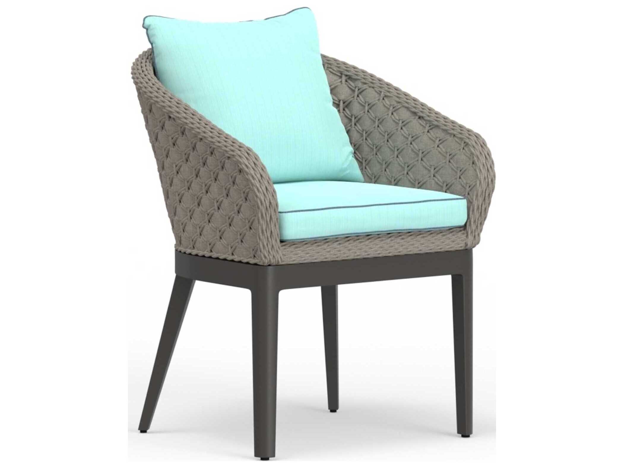 Sunset West Marbella Graphite Aluminum Cushion Dining Chair