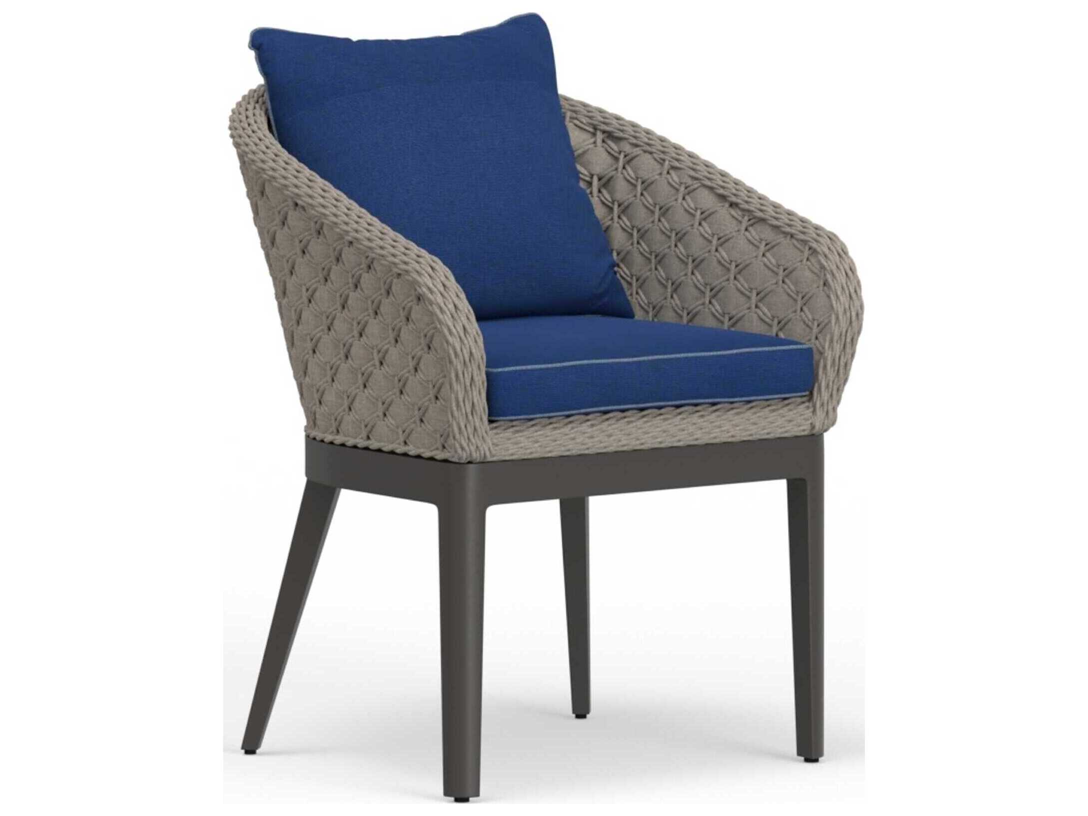 Sunset West Marbella Graphite Rope Cushion Dining Chair