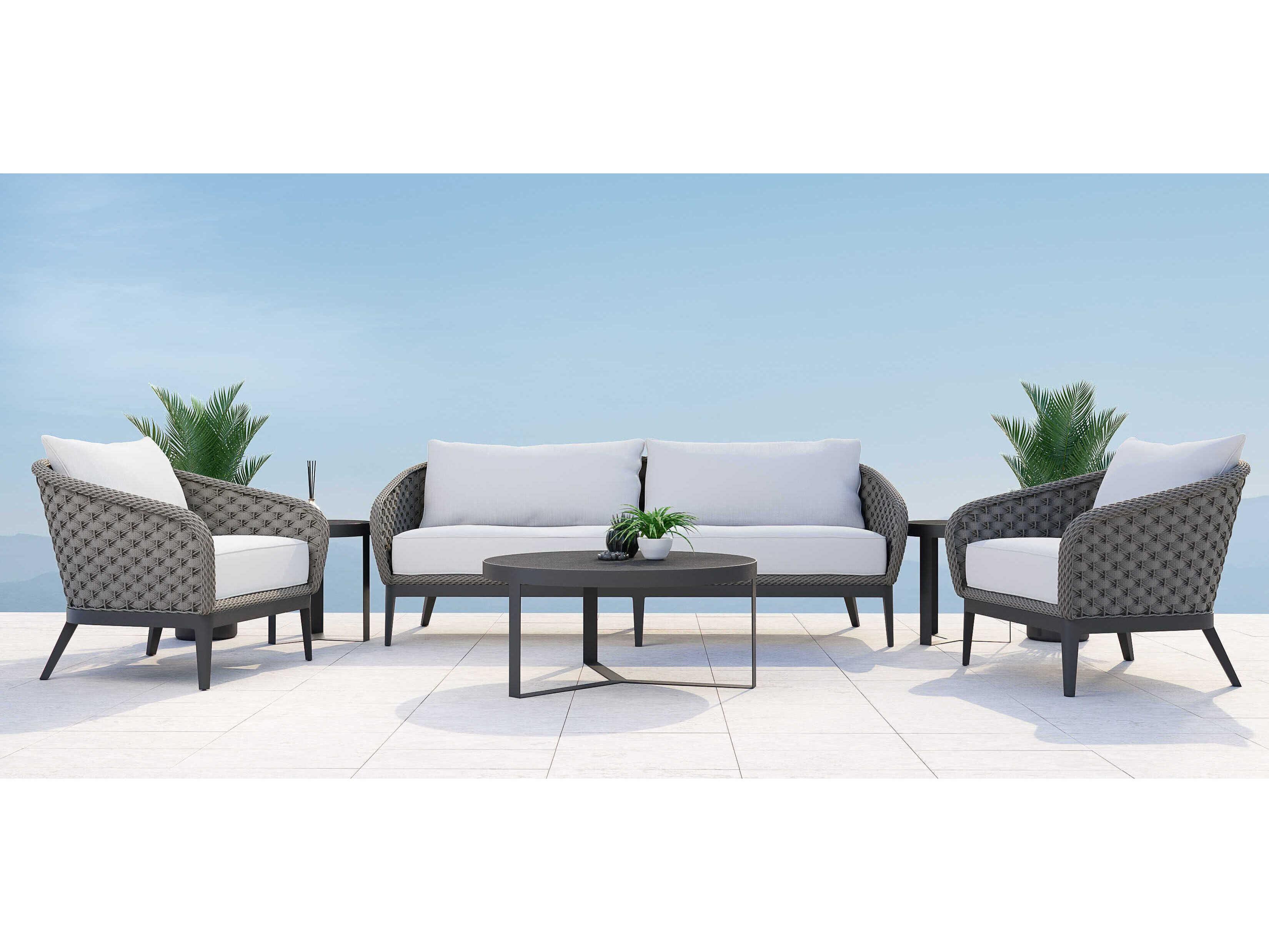 Sunset West Marbella Graphite Rope Cushion Lounge Chair