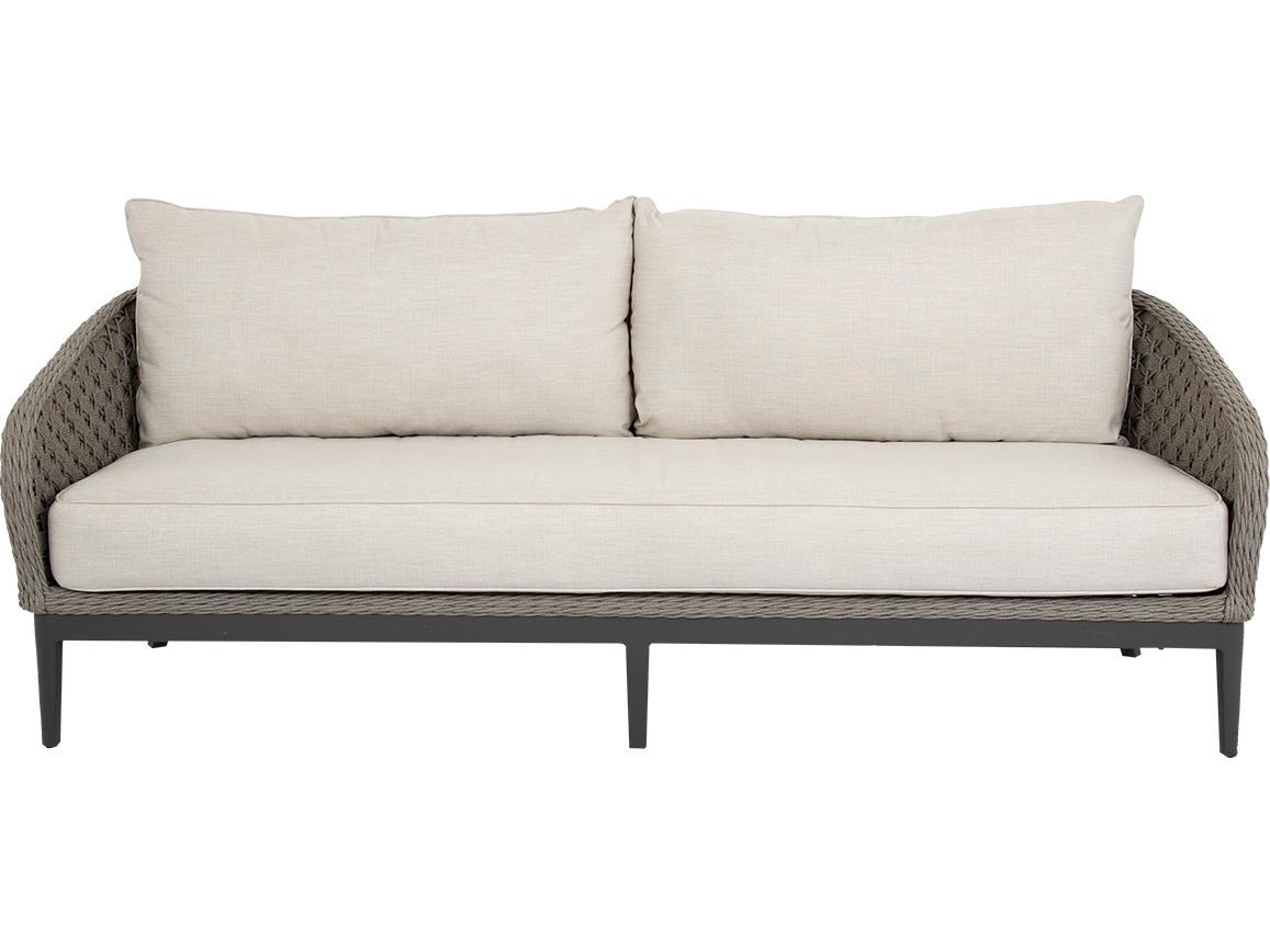 Sunset West Marbella Wicker Outdoor Patio Sofa in Echo Ash