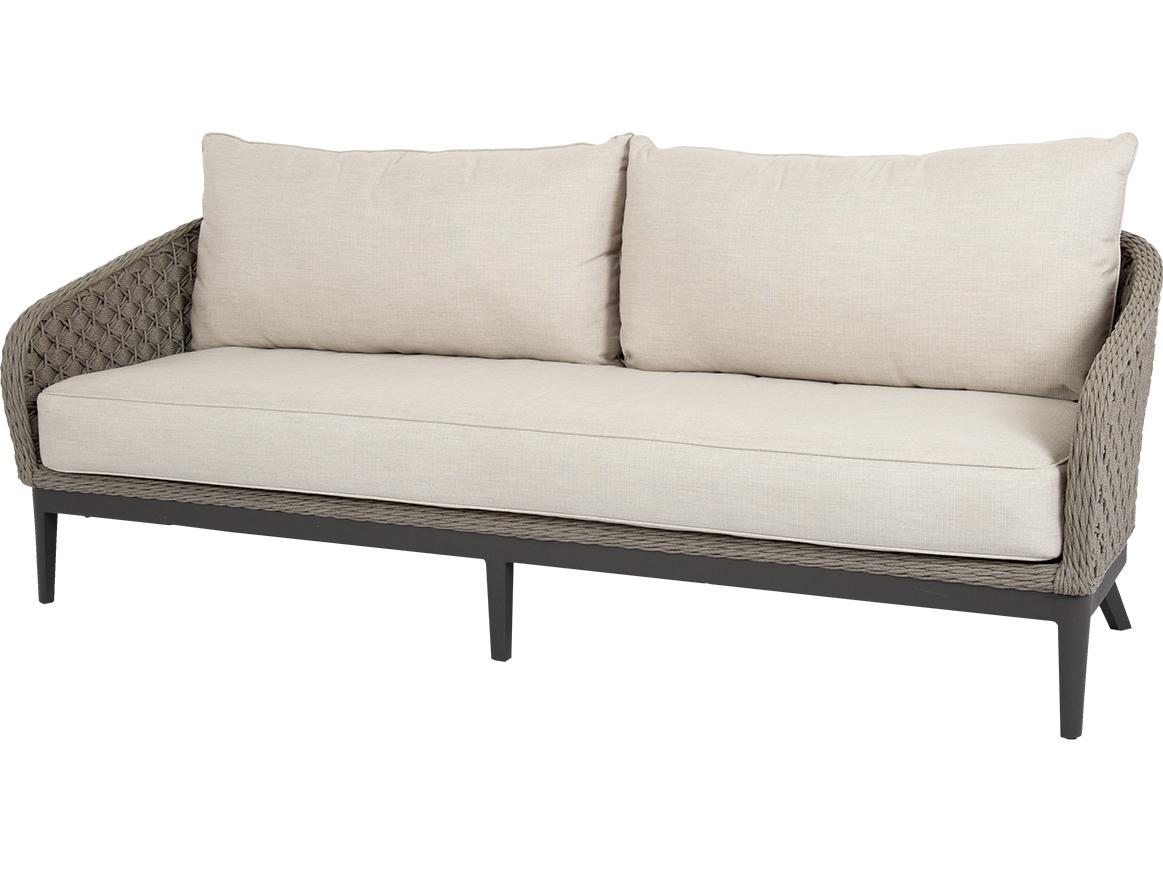 Sunset West Marbella Wicker Outdoor Patio Sofa in Echo Ash