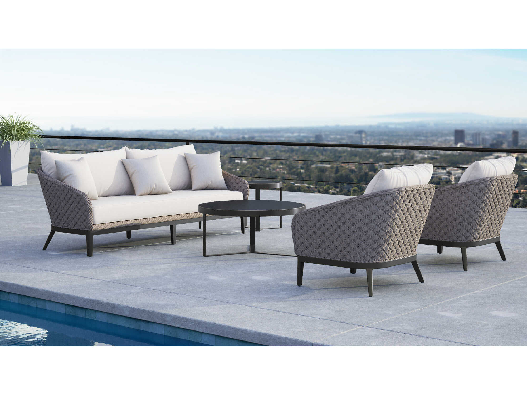 Sunset West Marbella Graphite Rope Cushion Sofa