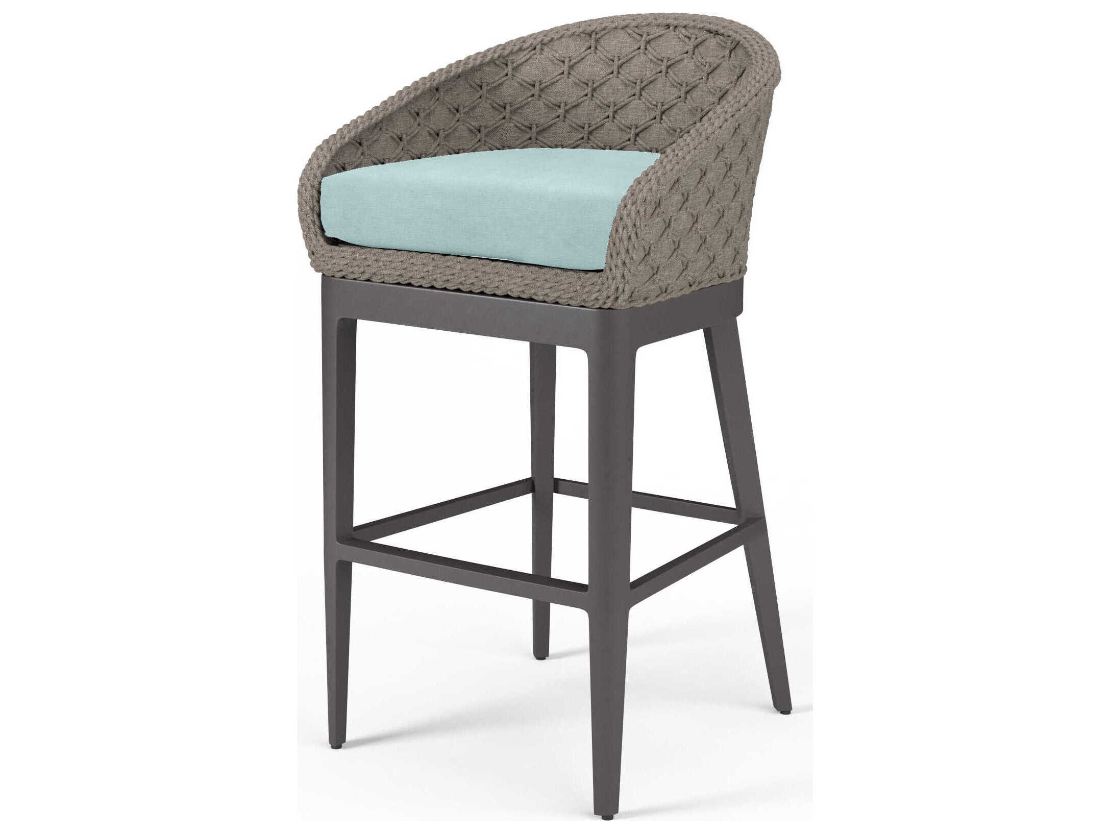 Sunset West Marbella Graphite Rope Cushion Bar Stool