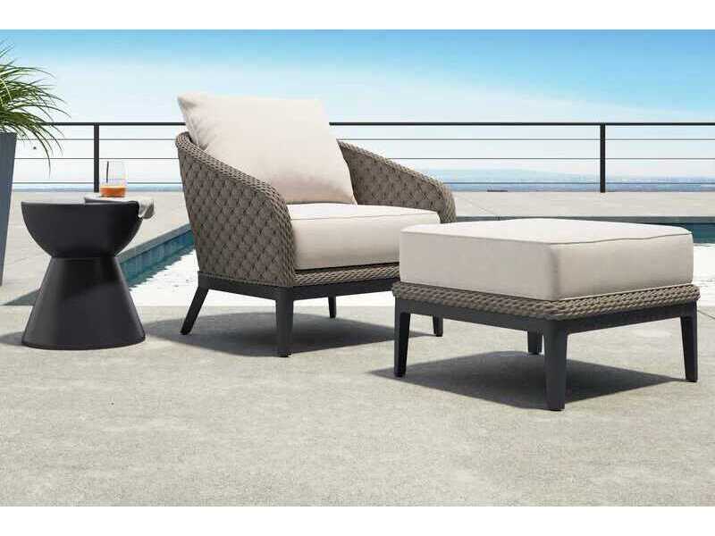 Sunset West Marbella Grays Rope Cushion Ottoman