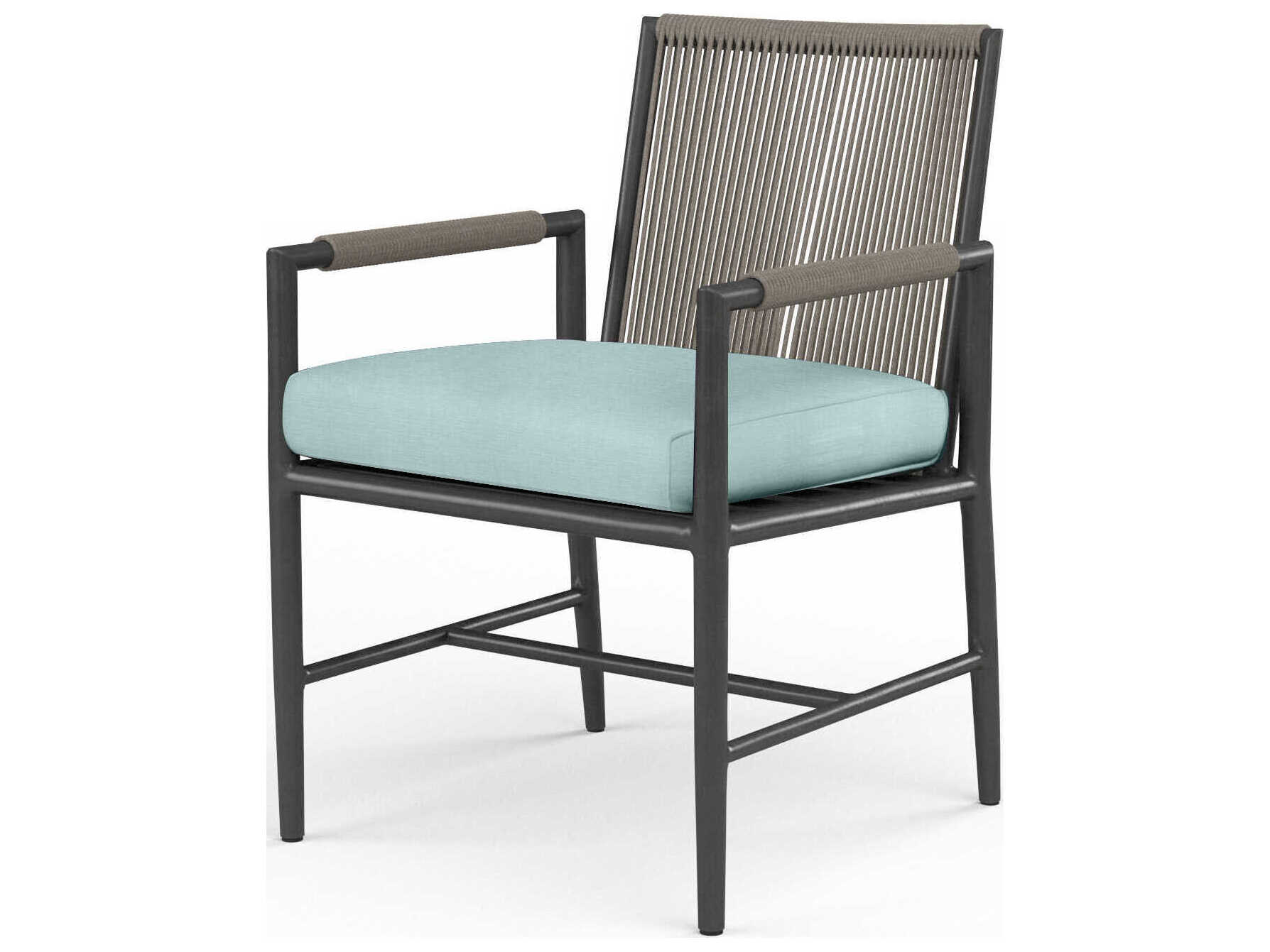 Sunset West Pietra Graphite Aluminum Cushion Dining Chair