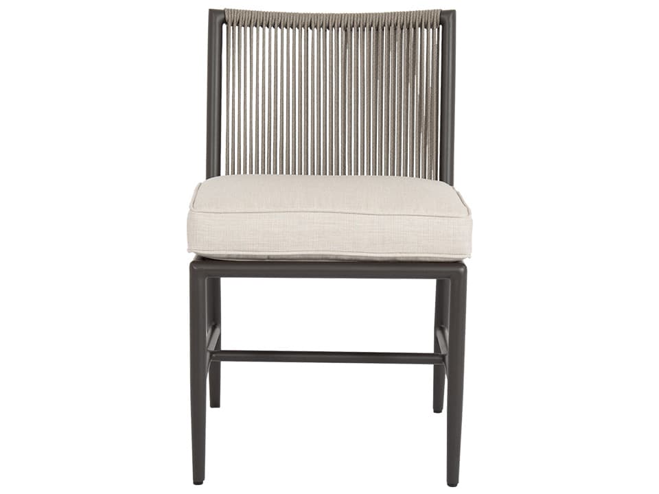 Sunset West Pietra Aluminum Outdoor Dining Side Chair in Echo Ash