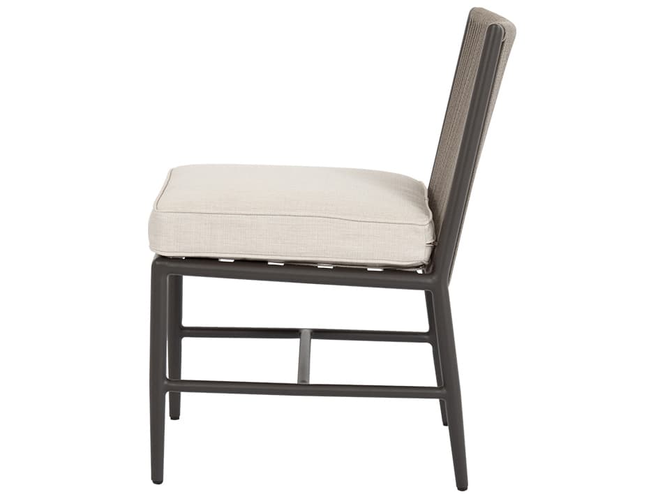 Sunset West Pietra Aluminum Outdoor Dining Side Chair in Echo Ash