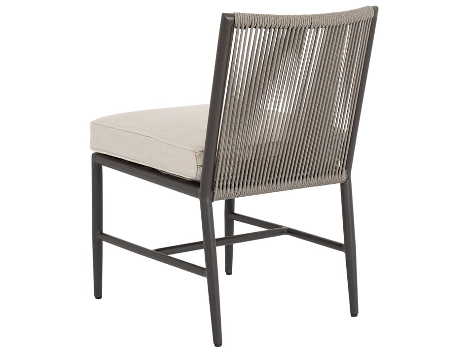 Sunset West Pietra Aluminum Outdoor Dining Side Chair in Echo Ash