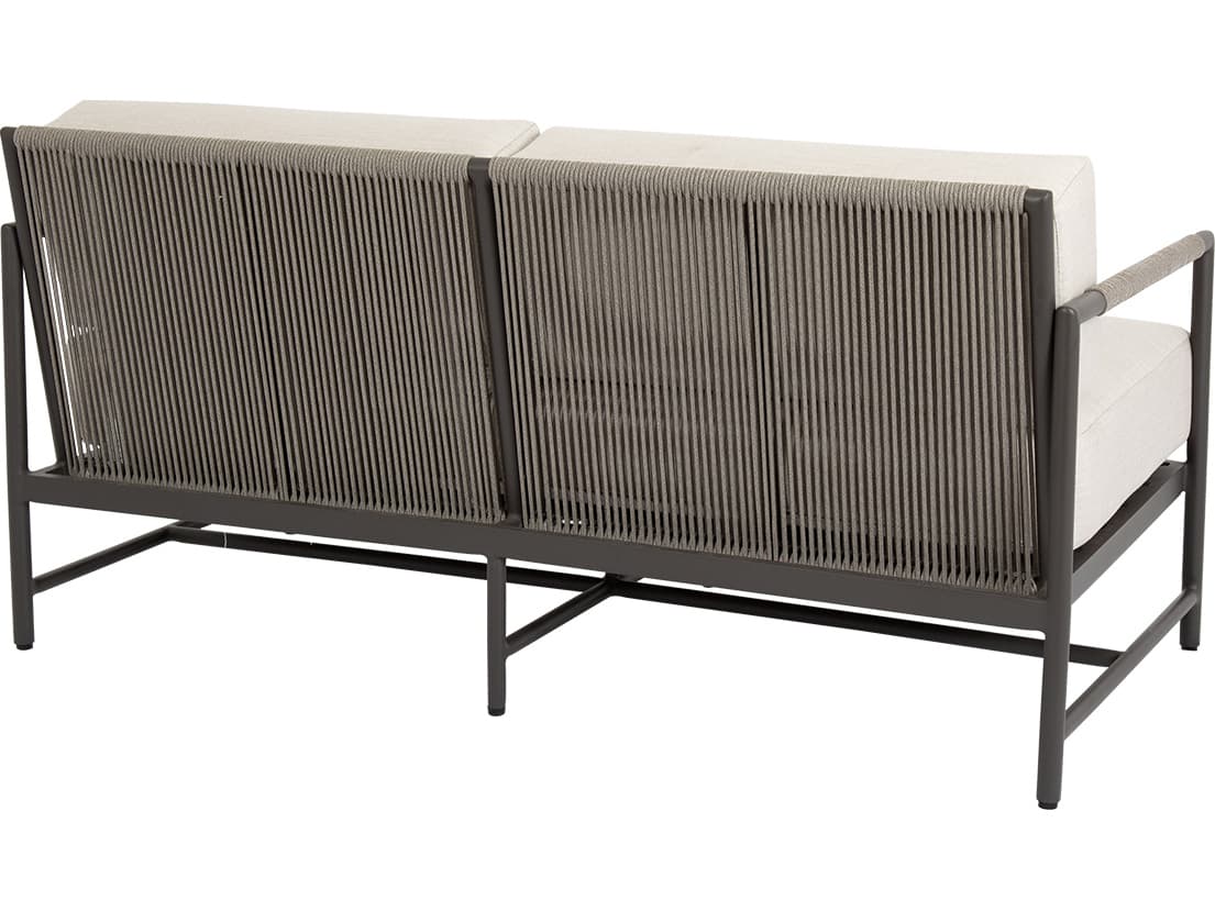 Sunset West Pietra Aluminum Outdoor Patio Loveseat in Echo Ash