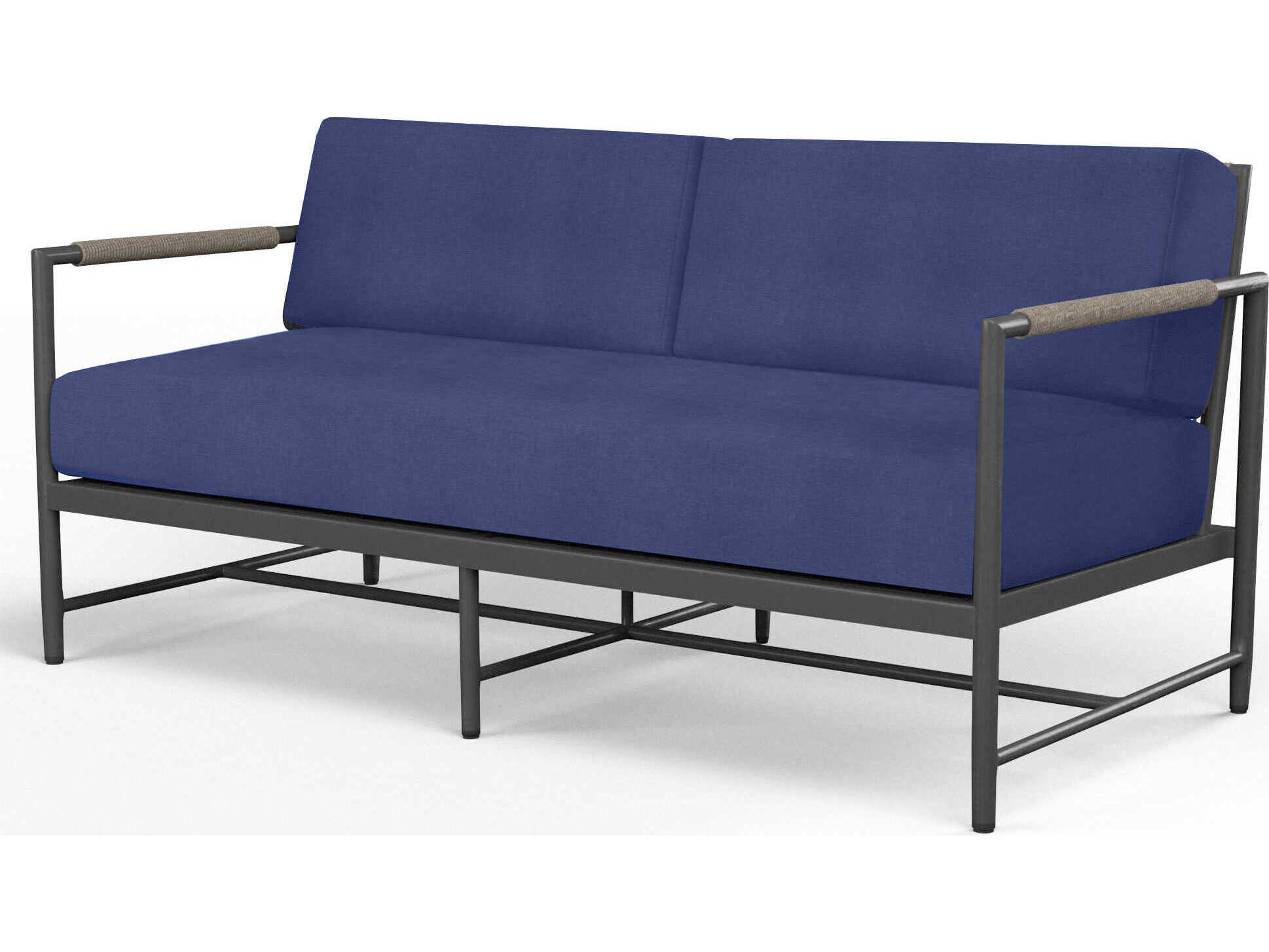 Sunset West Pietra Graphite Aluminum Cushion Loveseat