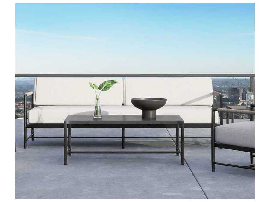 Sunset West Pietra Graphite Aluminum Cushion Sofa