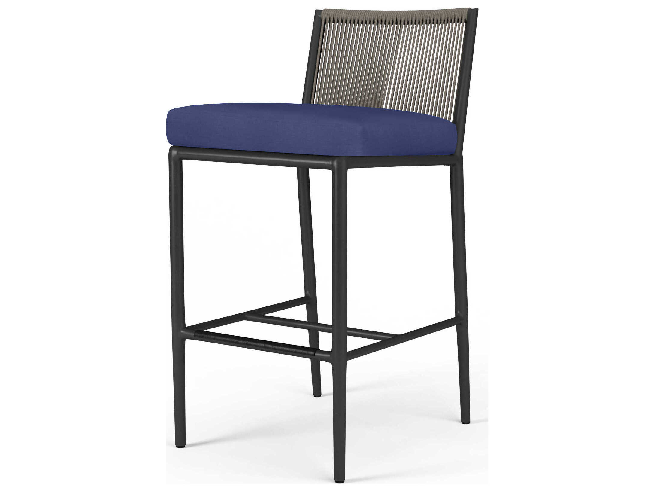 Sunset West Pietra Graphite Aluminum Cushion Bar Stool