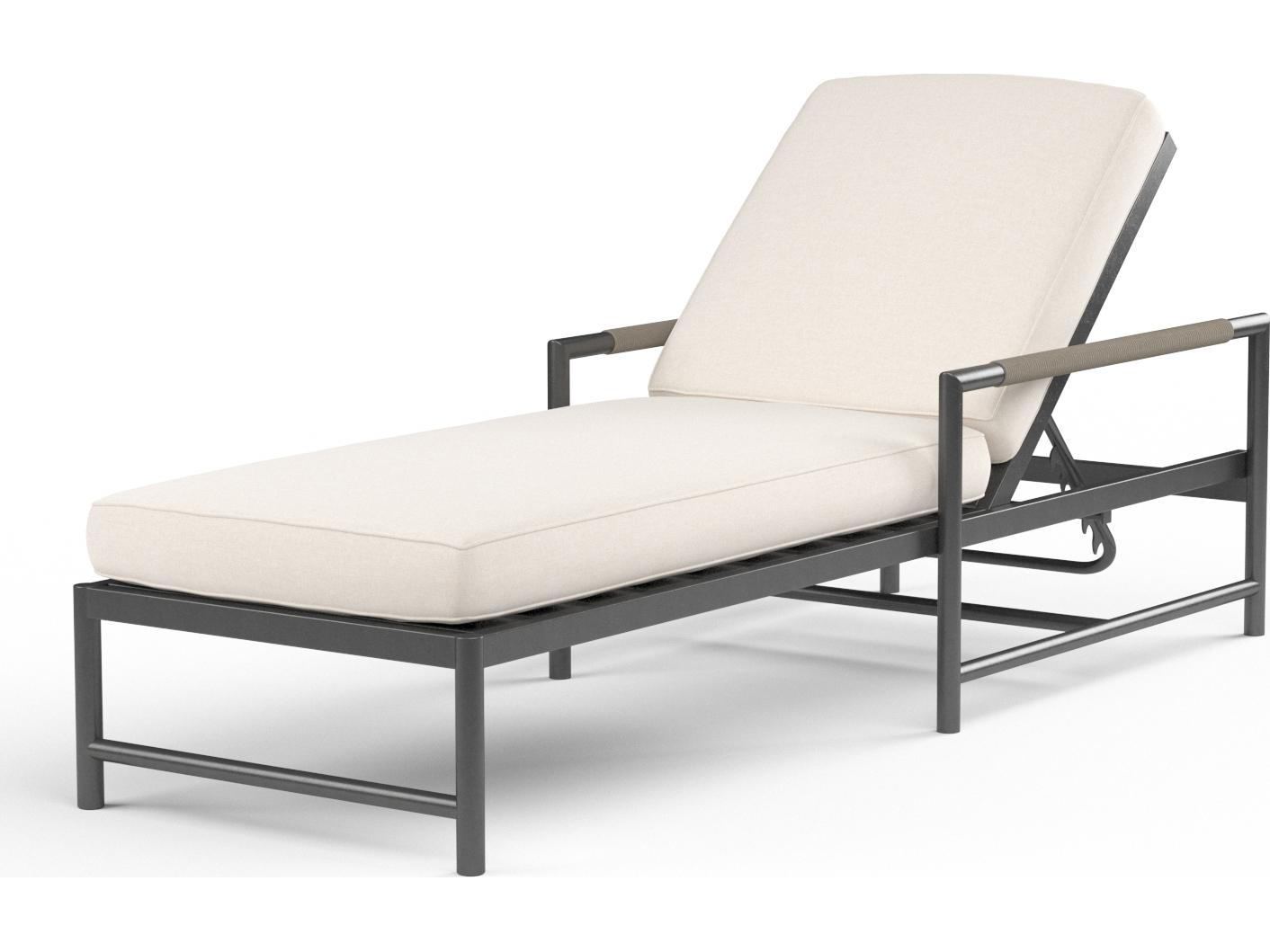 Sunset West Pietra Aluminum Graphite Outdoor Patio Chaise Lounge in Echo Ash