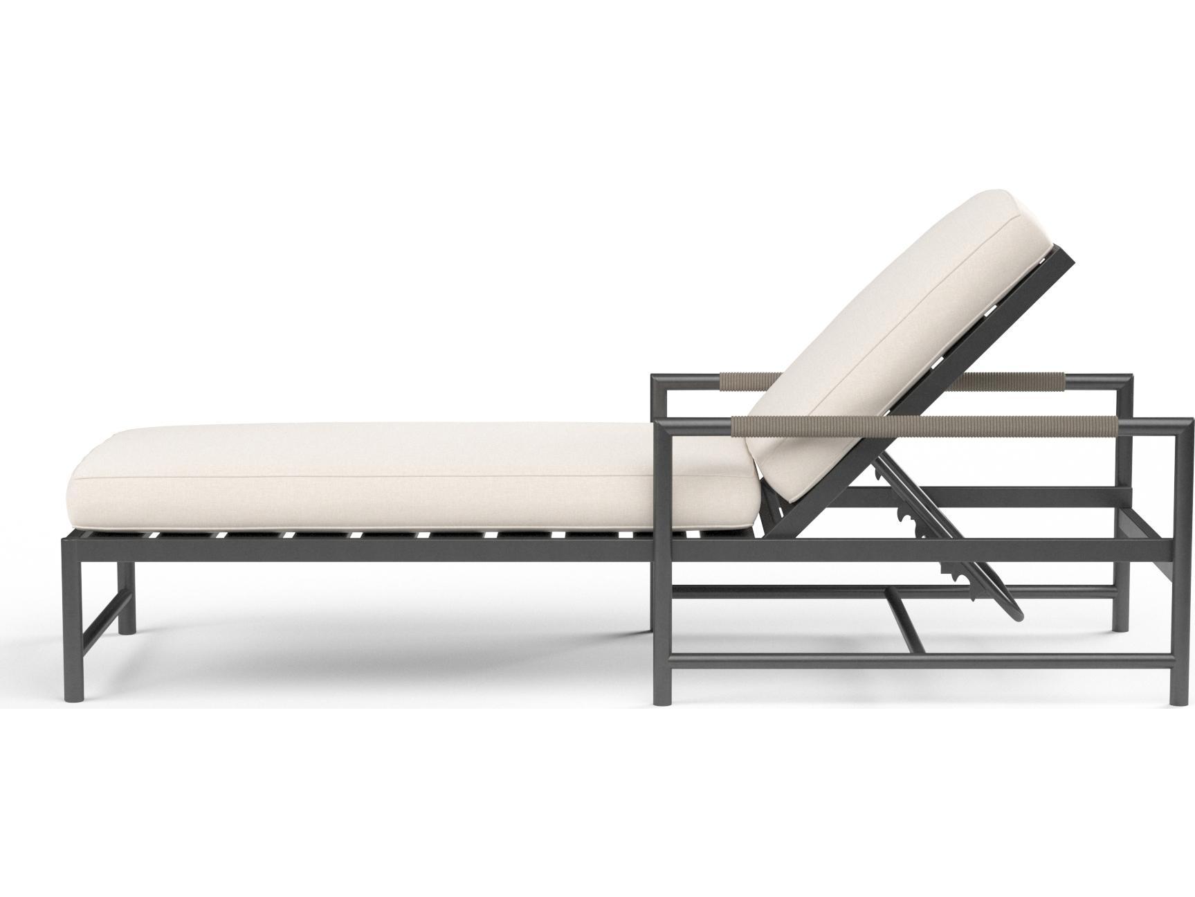 Sunset West Pietra Aluminum Graphite Outdoor Patio Chaise Lounge in Echo Ash