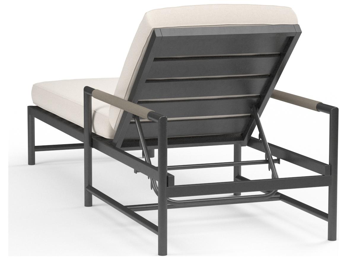 Sunset West Pietra Aluminum Graphite Outdoor Patio Chaise Lounge in Echo Ash