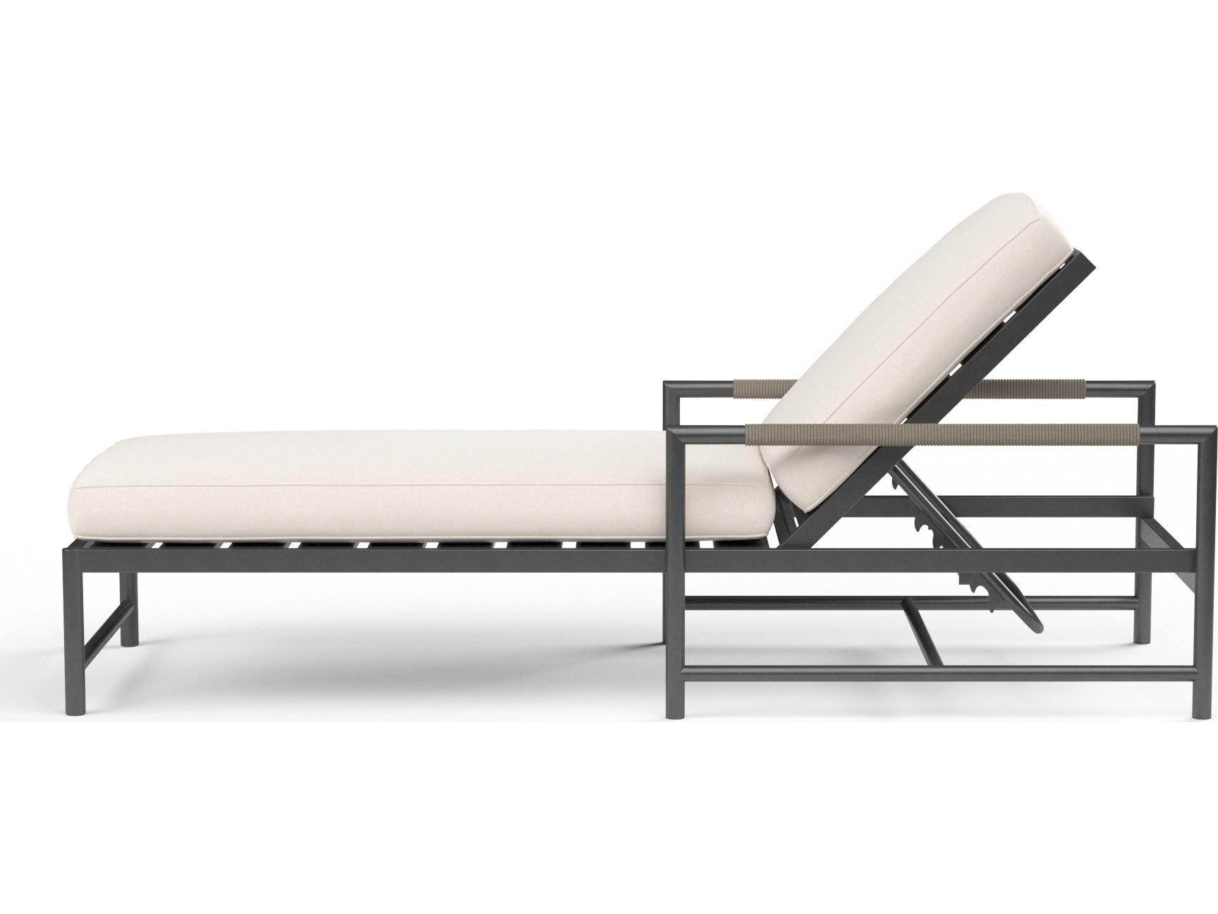 Sunset West Pietra Aluminum Graphite Patio Chaise Lounge