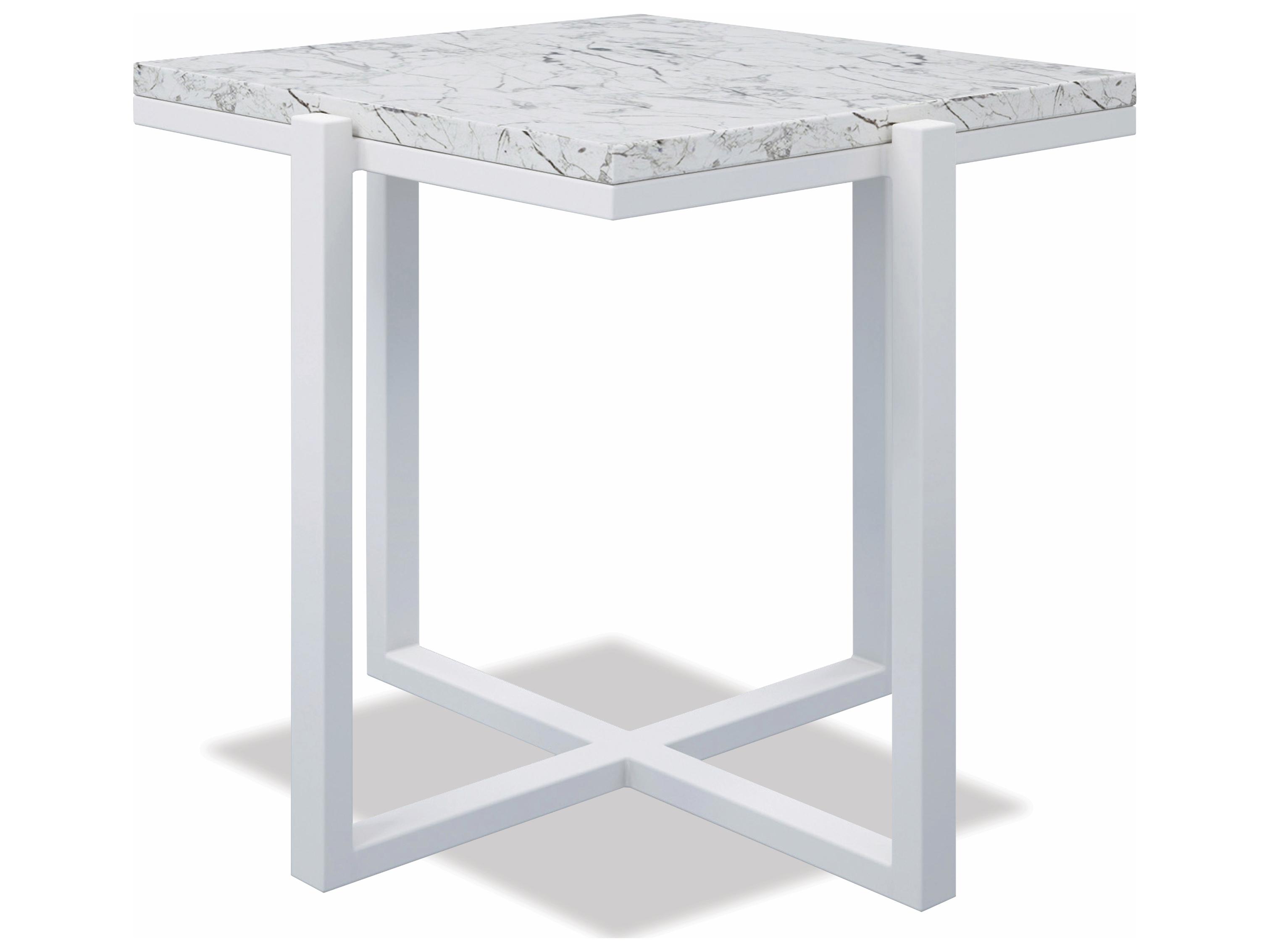 Sunset West Honed Granite Aluminum Square Patio End Table