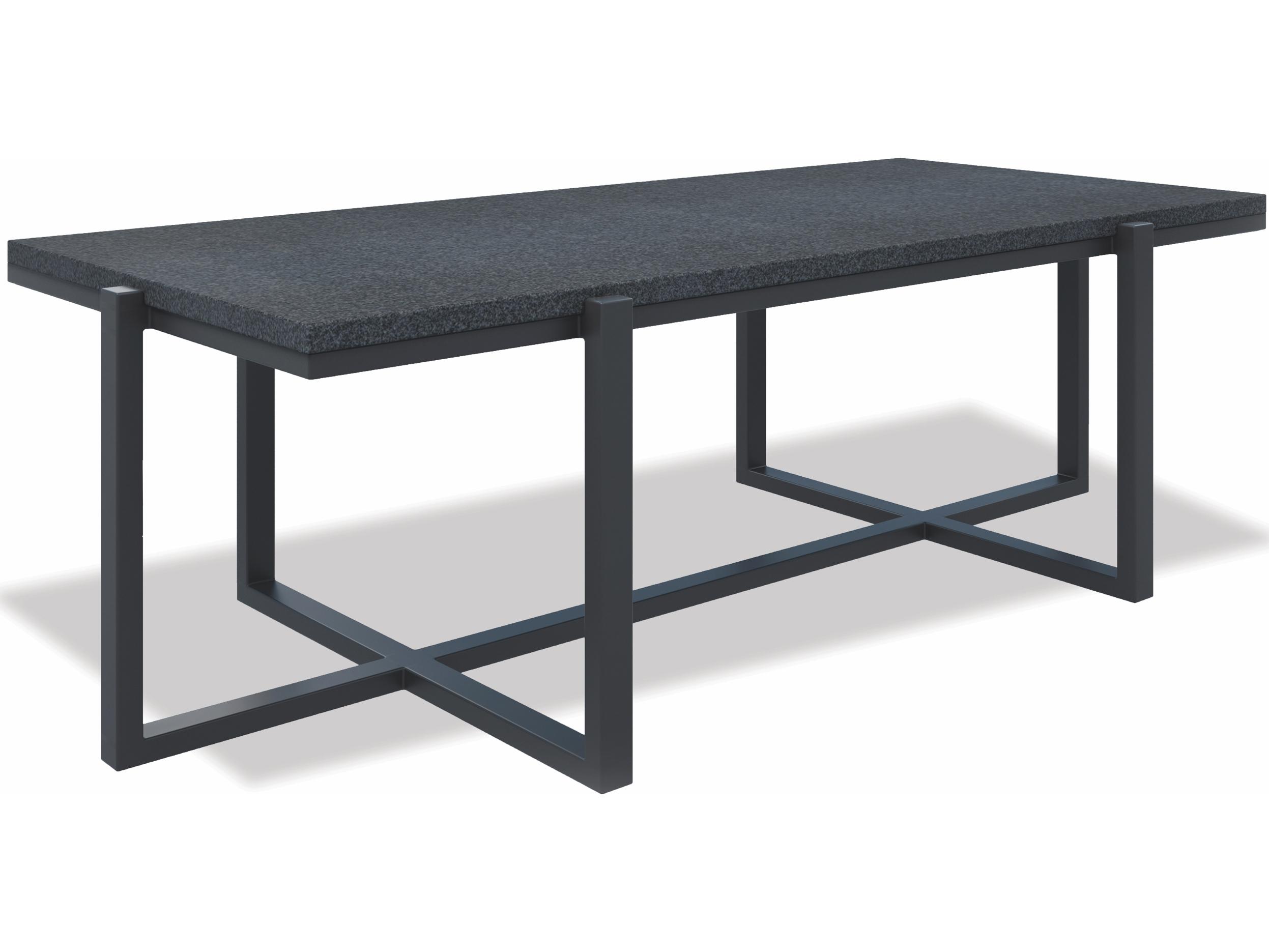 Sunset West Honed Granite Aluminum Rectangular Outdoor Coffee Table