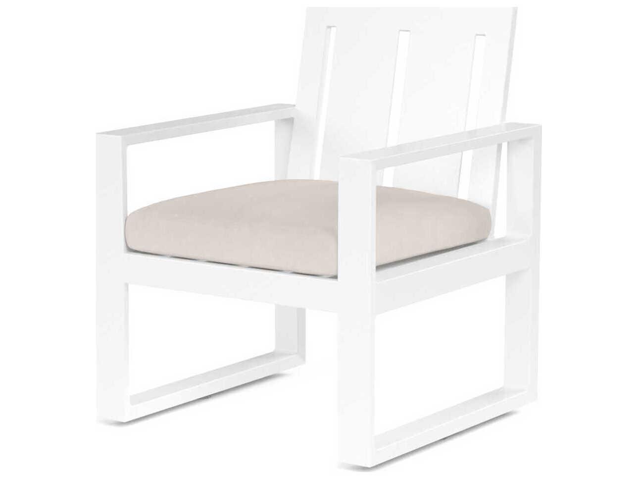 Sunset West Newport Frost Aluminum Cushion Dining Chair