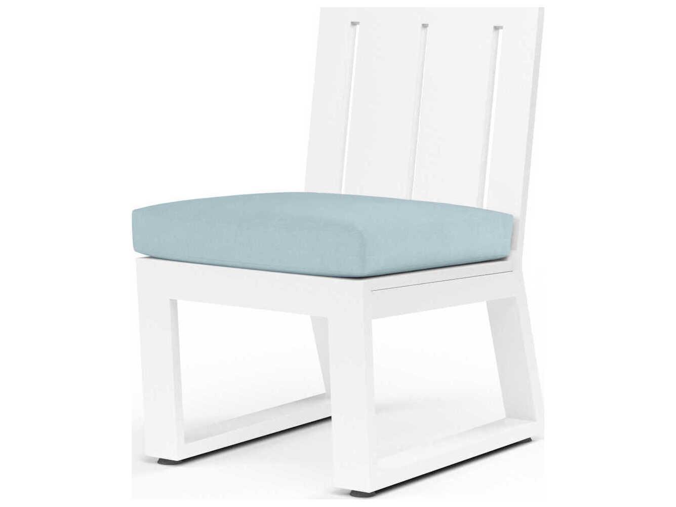 Sunset West Newport Frost Aluminum Cushion Dining Chair