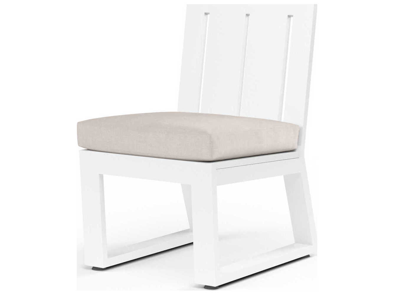 Sunset West Newport Frost Aluminum Cushion Dining Chair